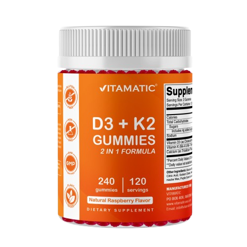 Vitamin D3 K2 with Calcium Gummies - 240 Count