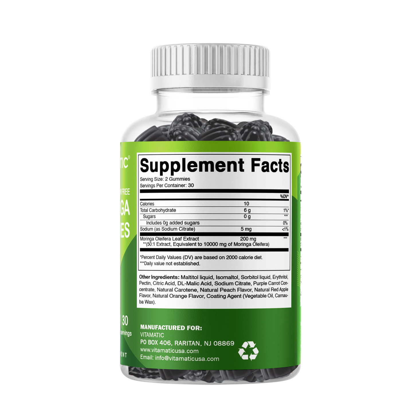 Moringa 100mg (50:1 Extract), Natural Mixed Fruit Flavor, 60 Gummies