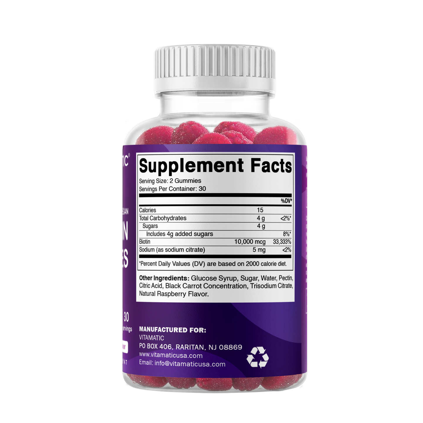 Biotin 10,000 mcg 60 Vegan Gummies