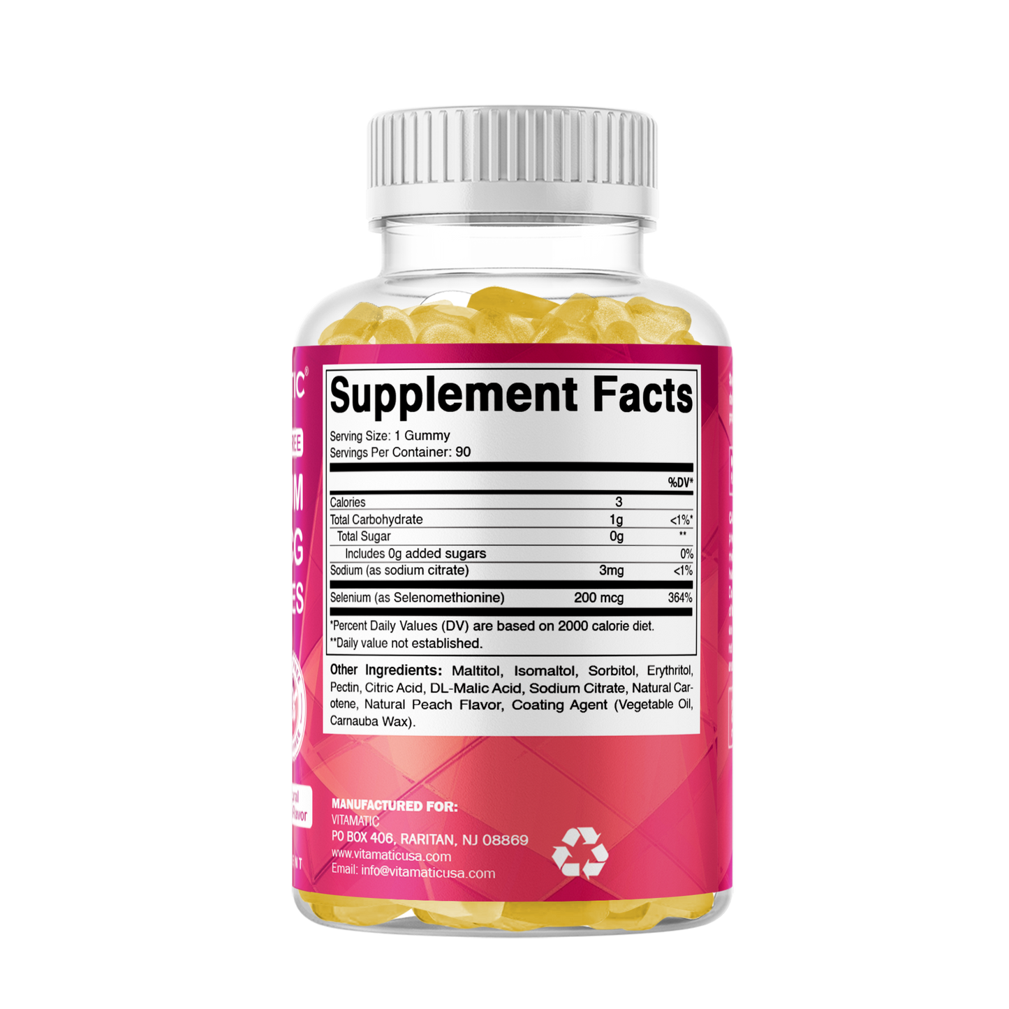 Sugar Free Yeast Free Selenium 200 mcg - 90 Gummies