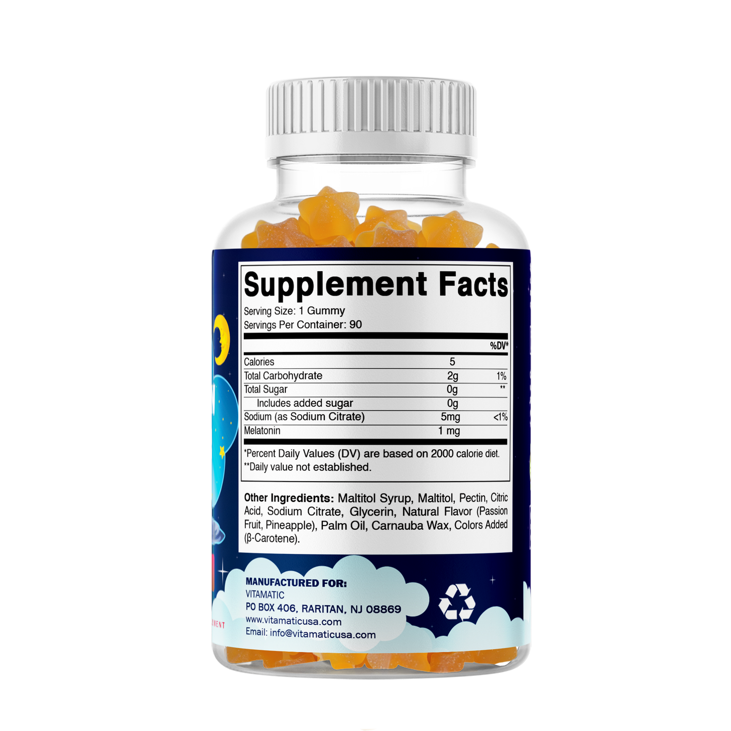 Sugar Free Kids Melatonin 1mg - 90 Gummies
