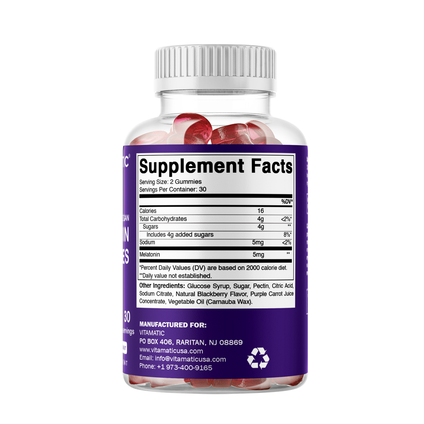 Melatonin 5 mg 60 Vegan Gummies