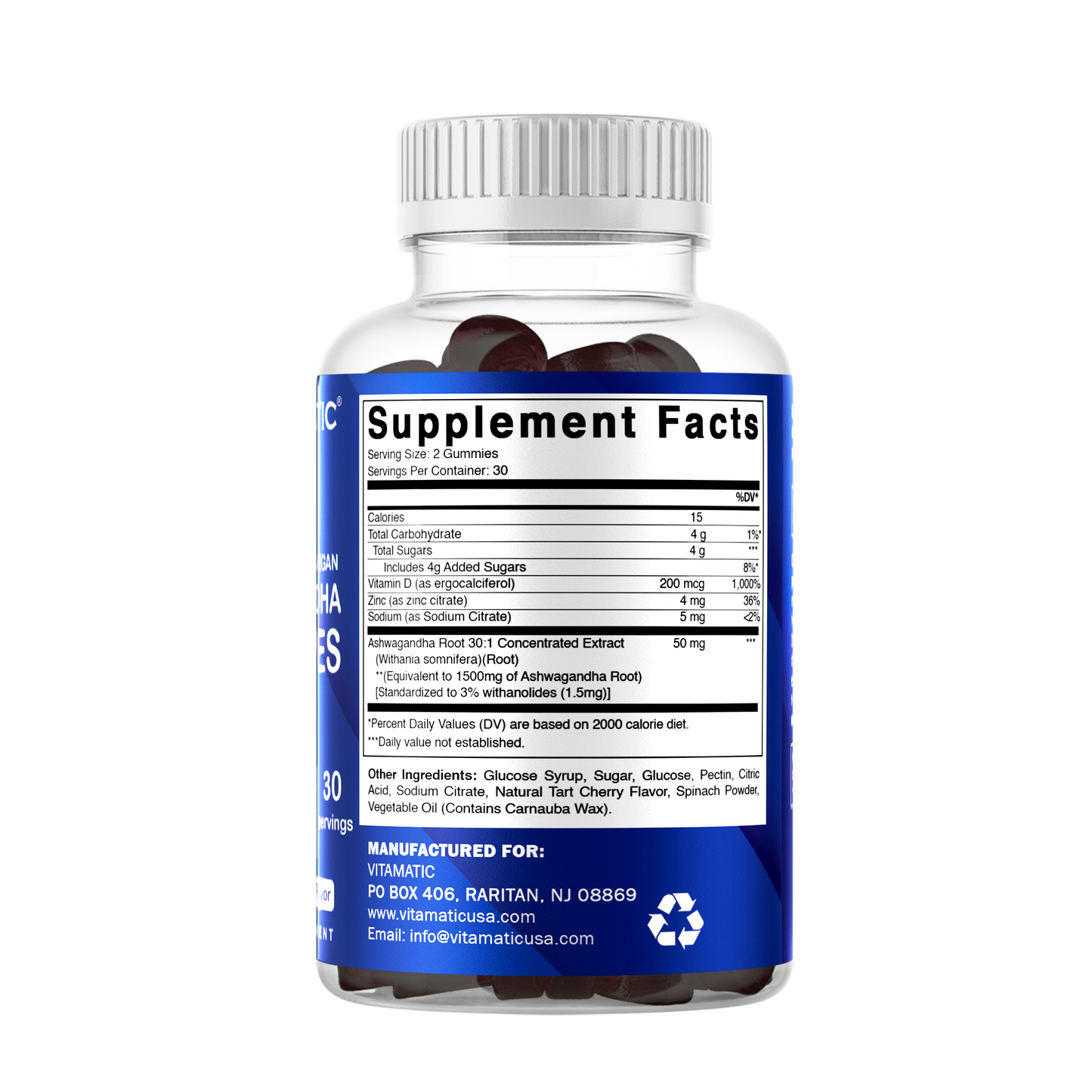 Ashwagandha 1500mg 60 Vegan Gummies