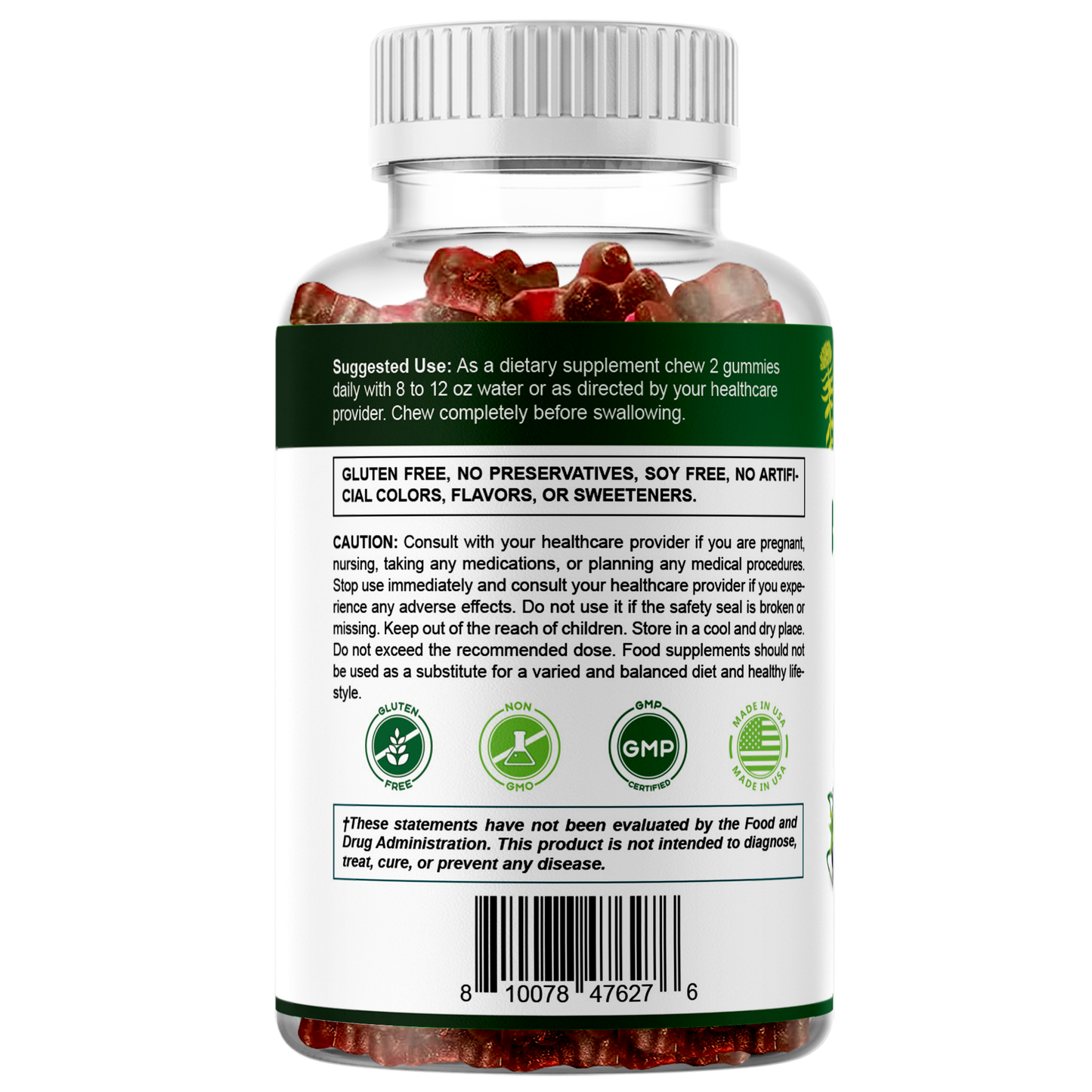 Sugar Free Rhodiola Rosea Gummies 1500 mg Equivalent Per Serving – 60 Gummies – Mixed Berry Flavor