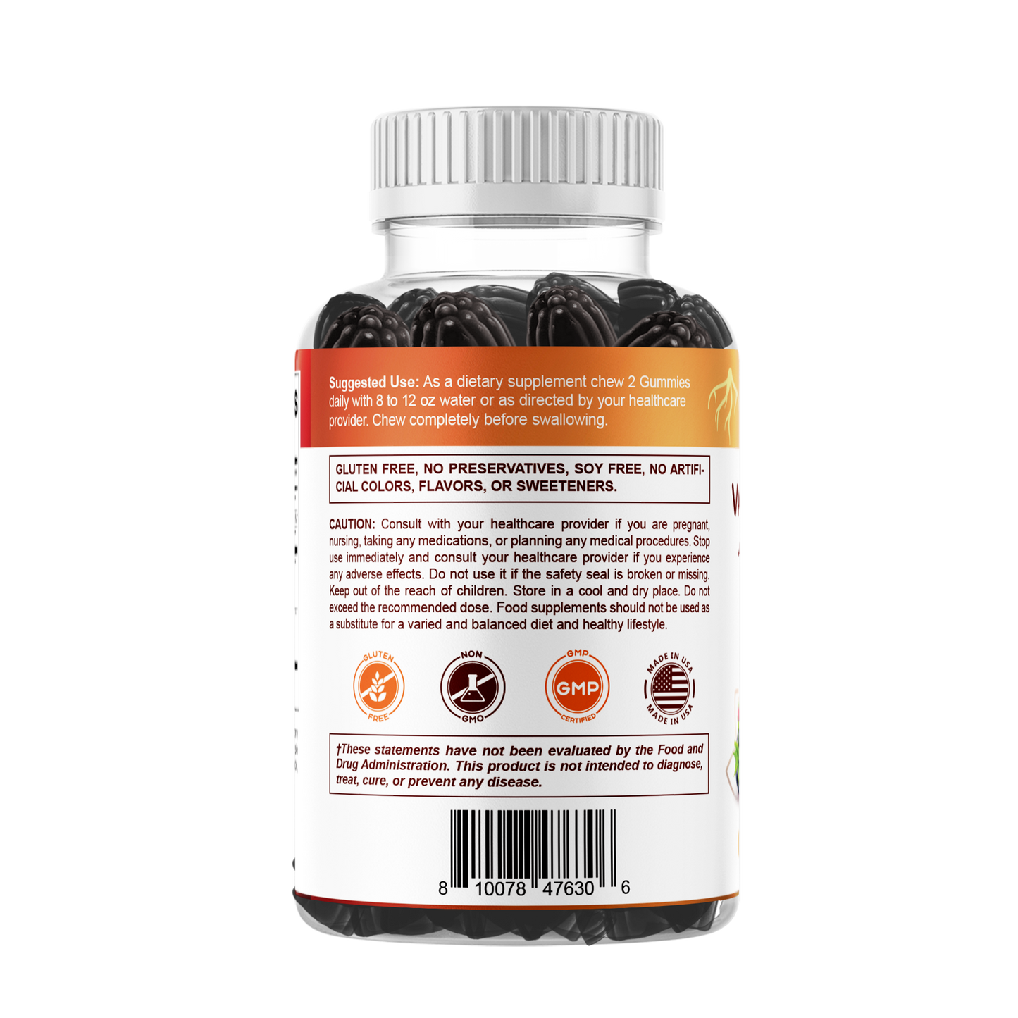 Vitamatic Valerian Root Chamomile 6000 mg Equivalent Per Serving – Mixed Berry Flavor – 60 Gummies