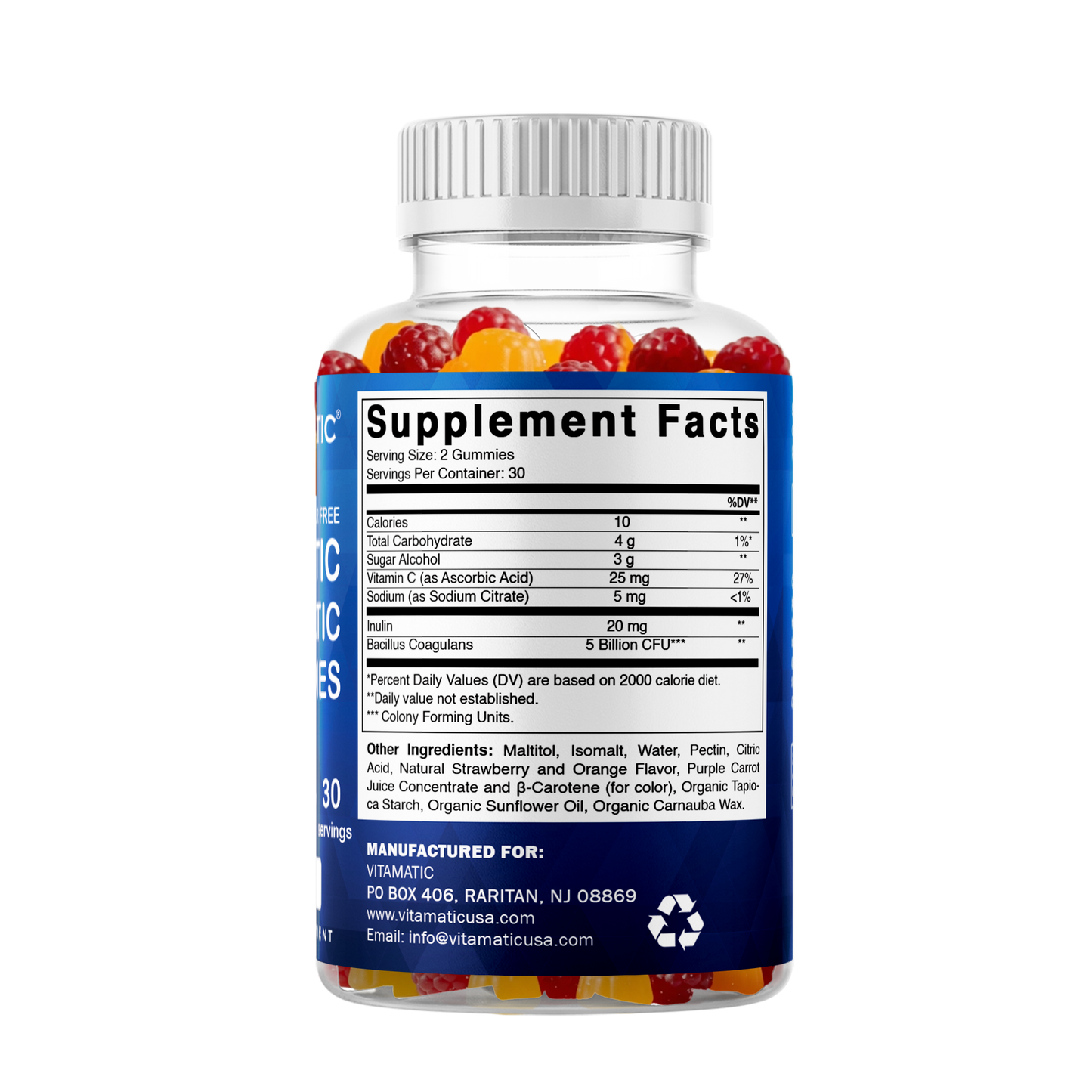 Sugar Free Probiotic 5 Billion - 60 Vegan Gummies