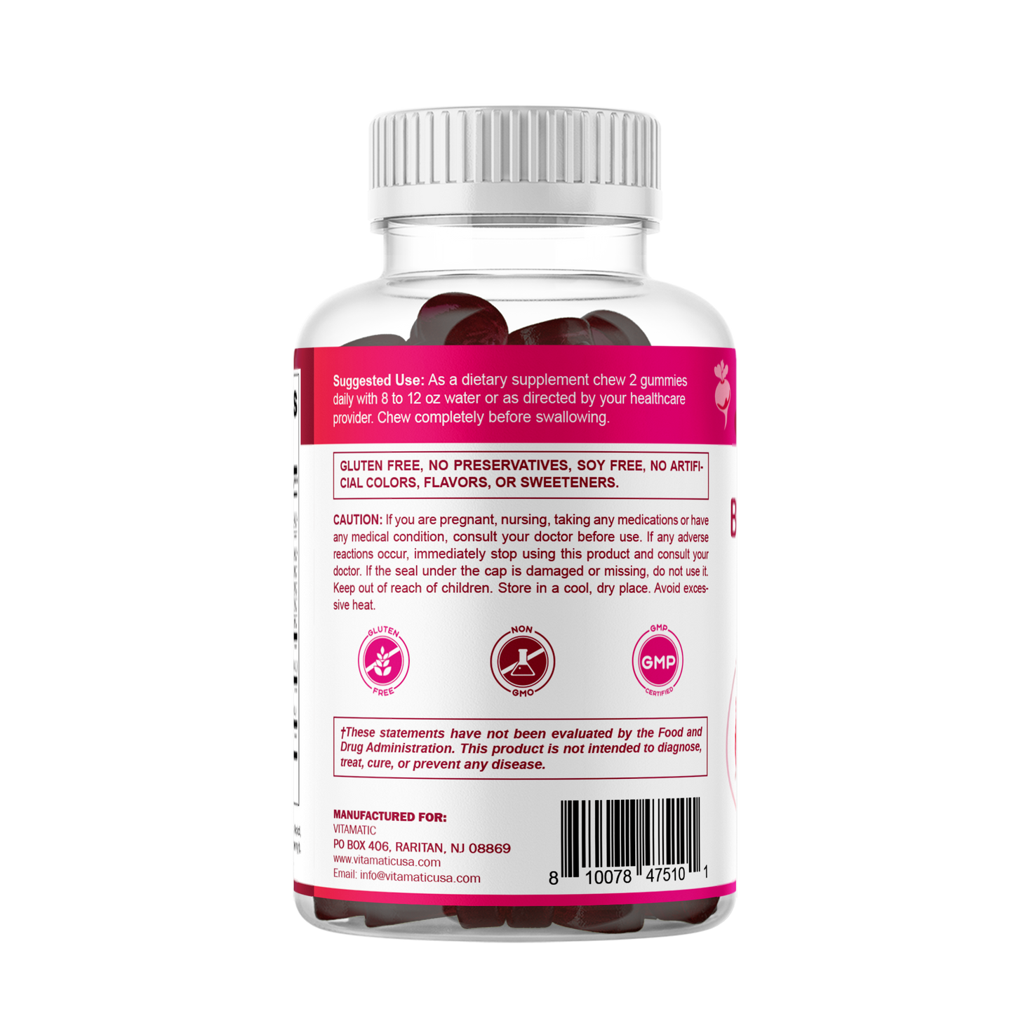 Beet Root 3000mg Equivalent Per Serving - 60 Gummies