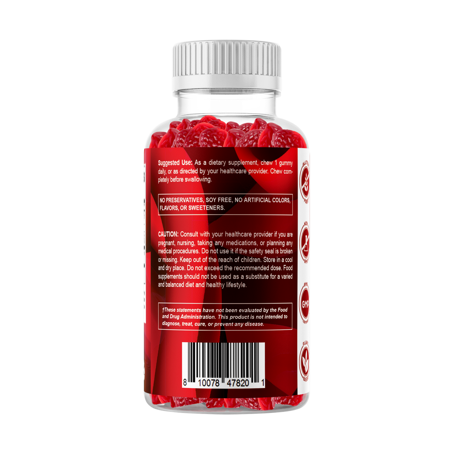 Methylfolate Gummies 1000 mcg – Active 5-MTHF Form – Natural Strawberry Flavor – 60 Gummies