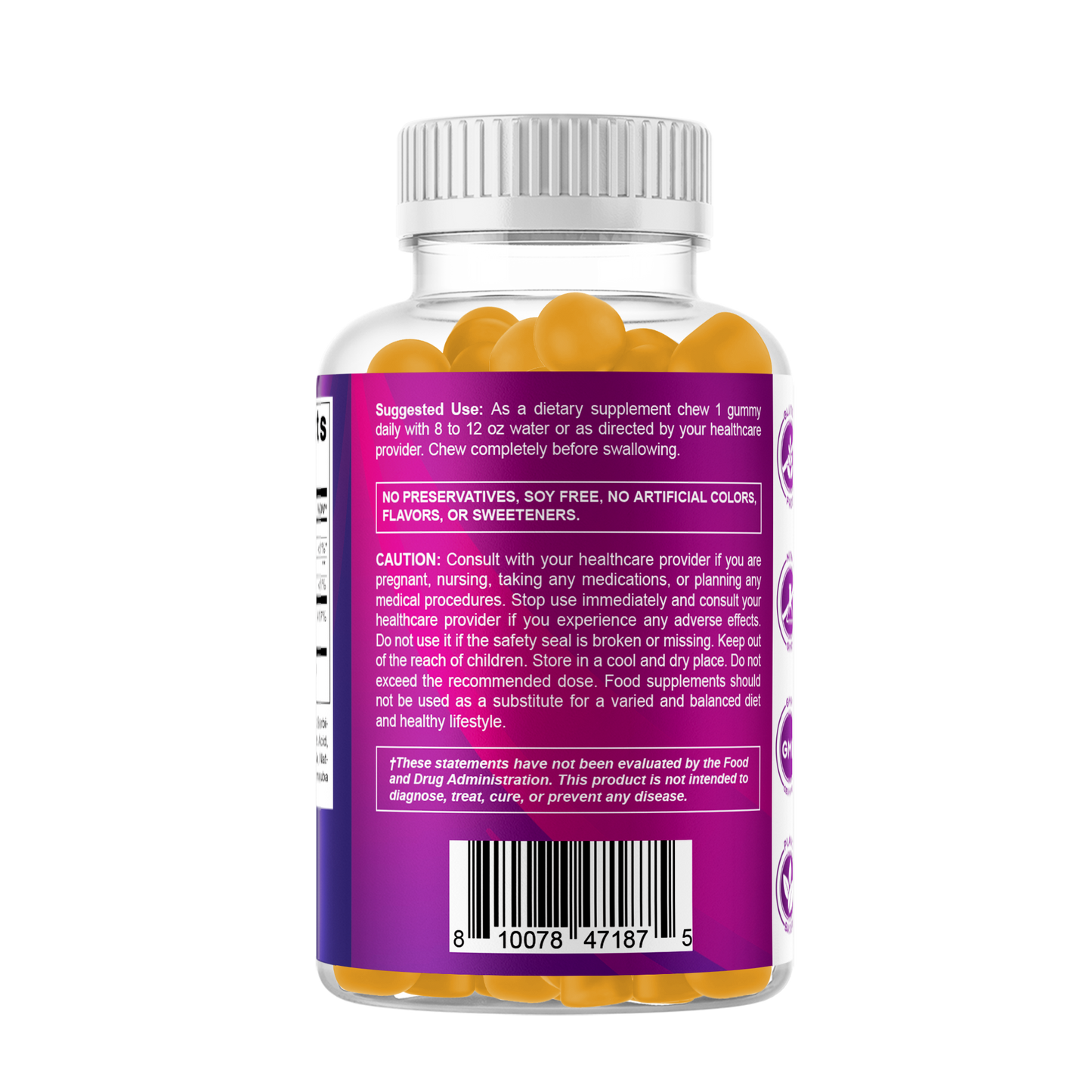 Sugar Free Folic Acid 1 mg - 120 Gummies