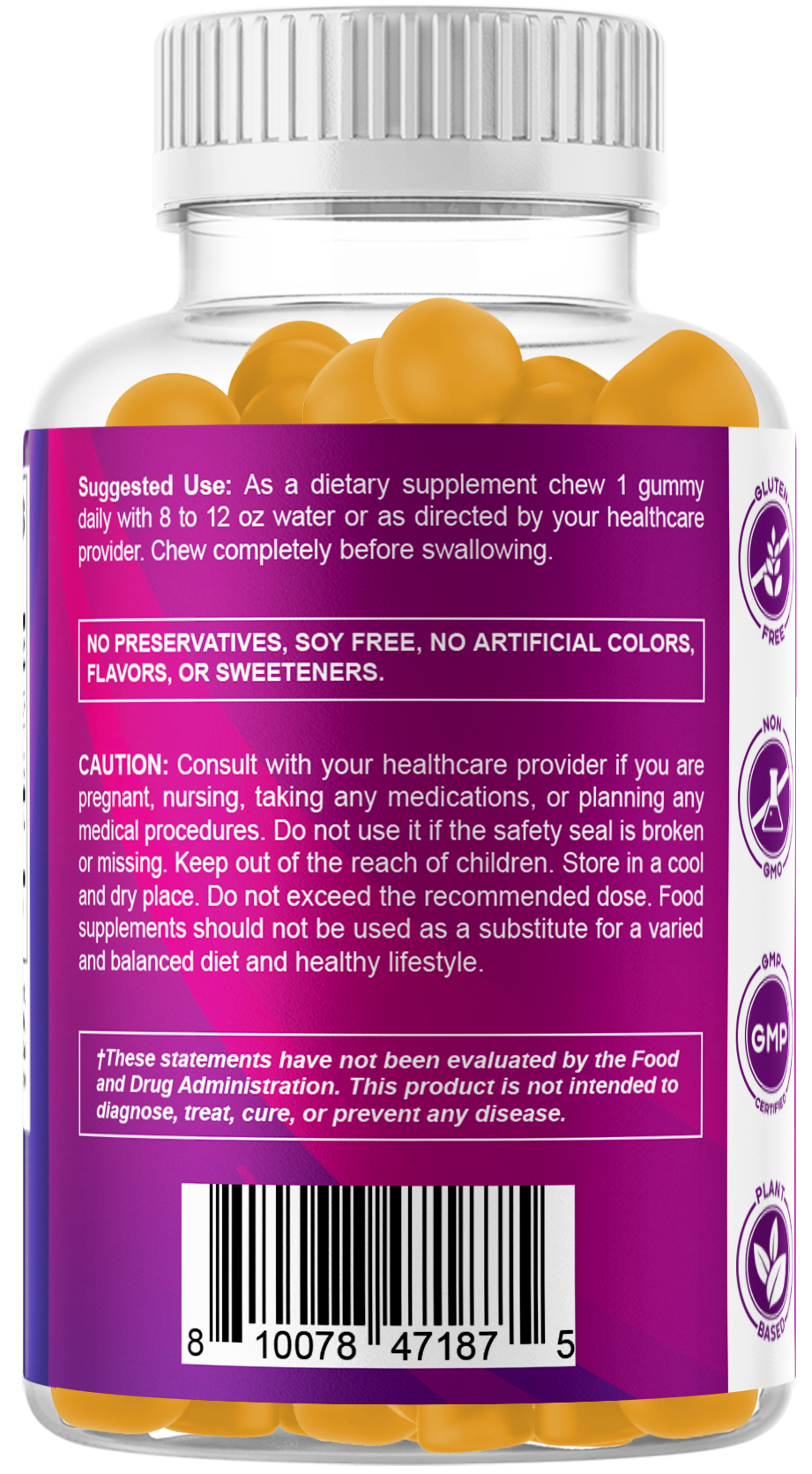 Vitamatic Sugar-Free Folic Acid 1mg, 120 Gummies