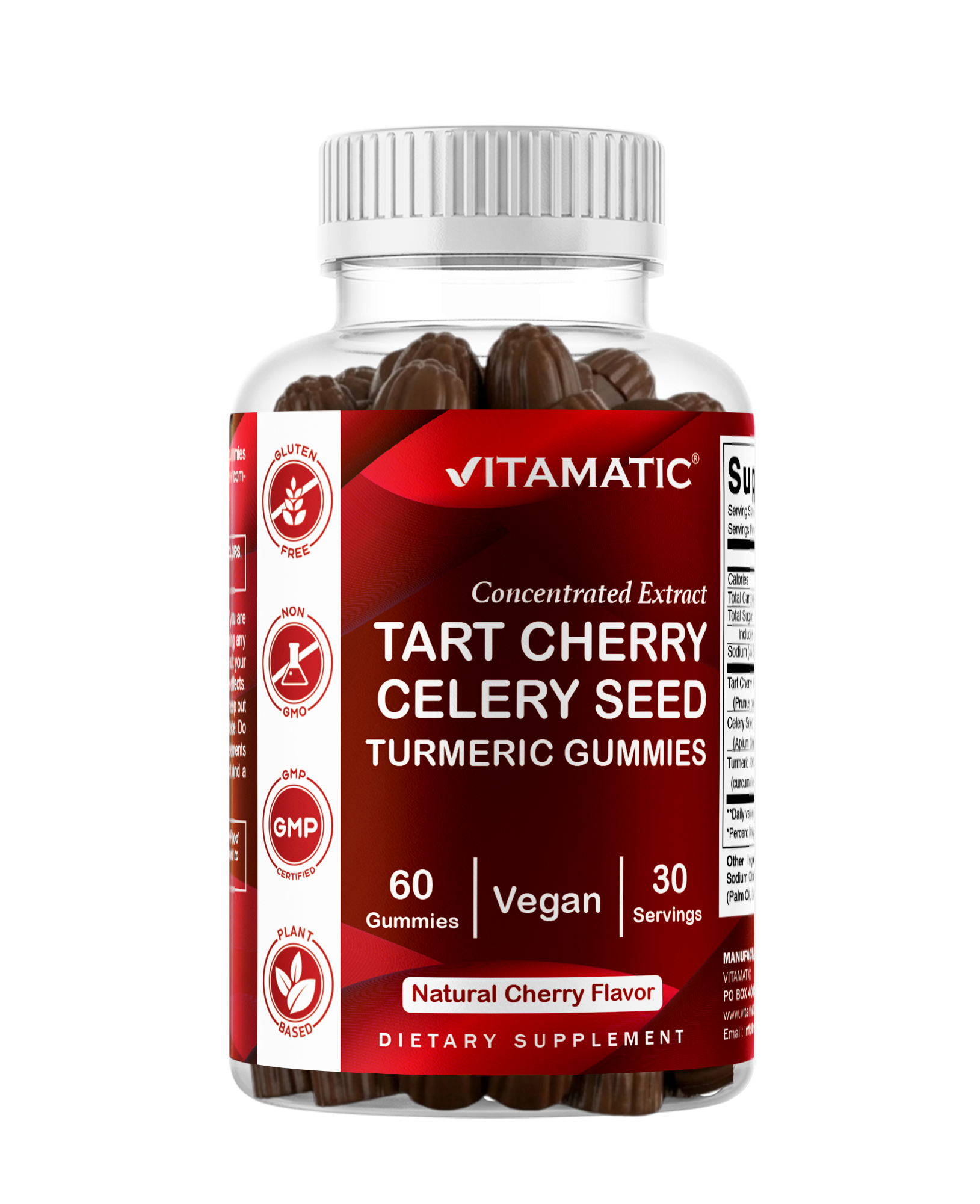 Vitamatic Tart Cherry (360 mg) with Celery Seed (30 mg) 10:1 Extract &