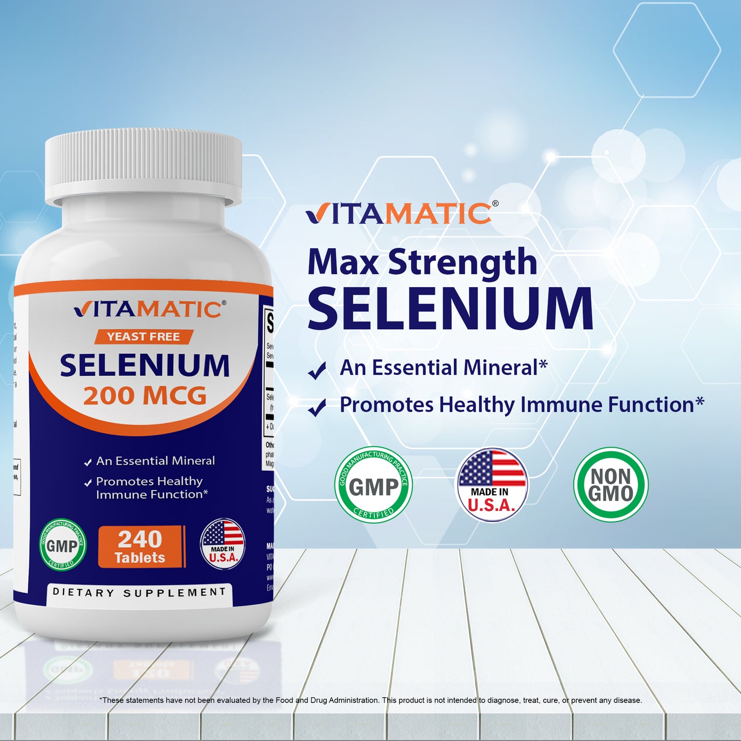 Yeast Free Selenium 200 mcg - 240 Tablets