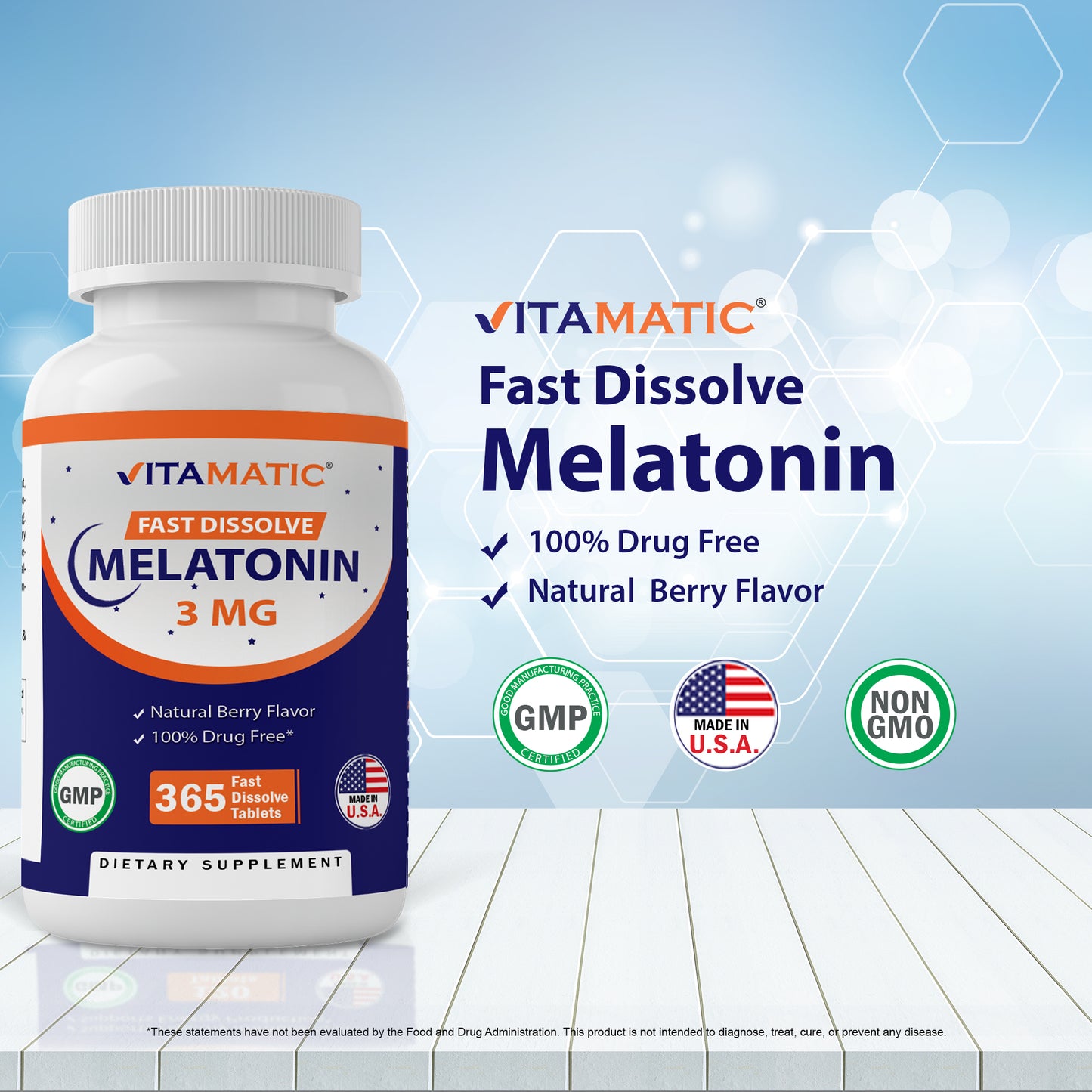 Melatonin 3mg - 365 Fast Dissolve Tablets