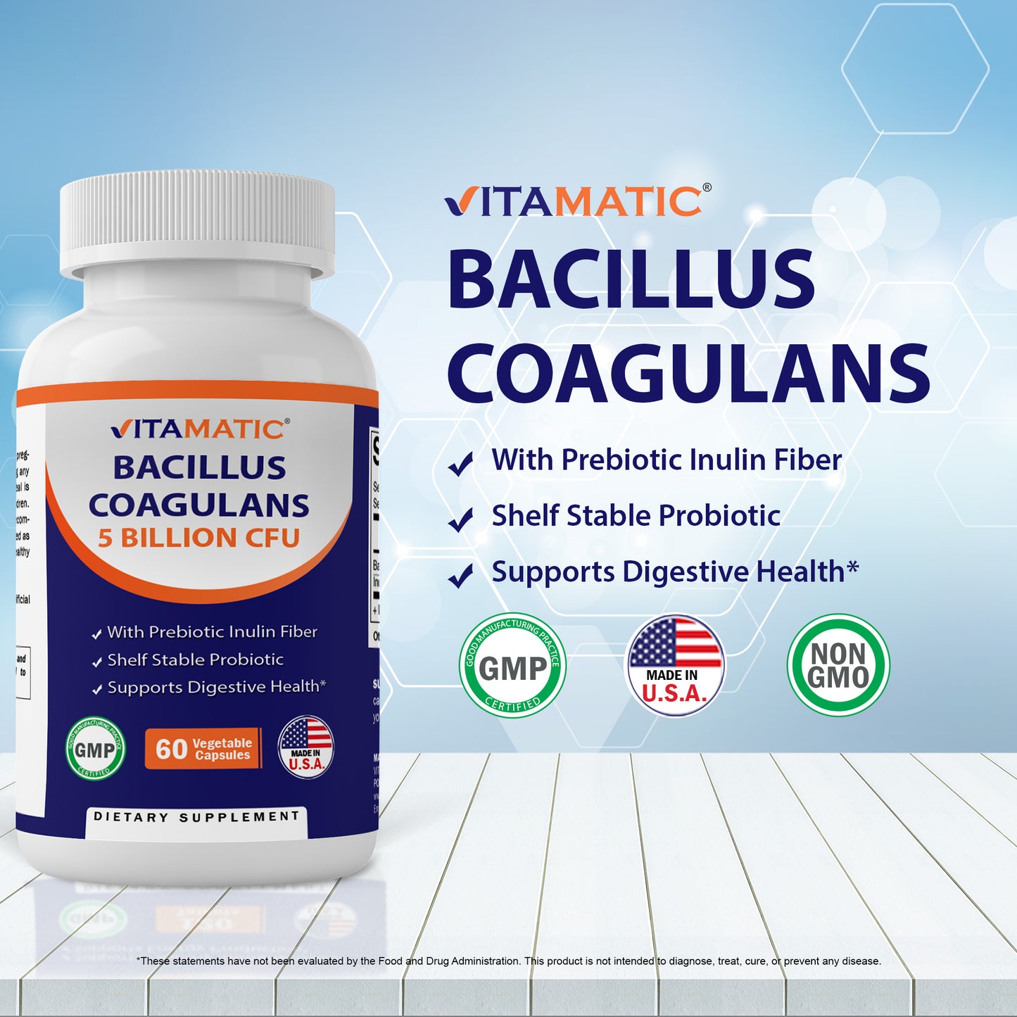Bacillus Coagulans 5 Billion CFU | 60 Vegetable Capsules