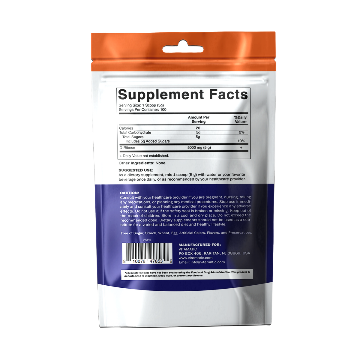 Vitamatic D-Ribose Powder