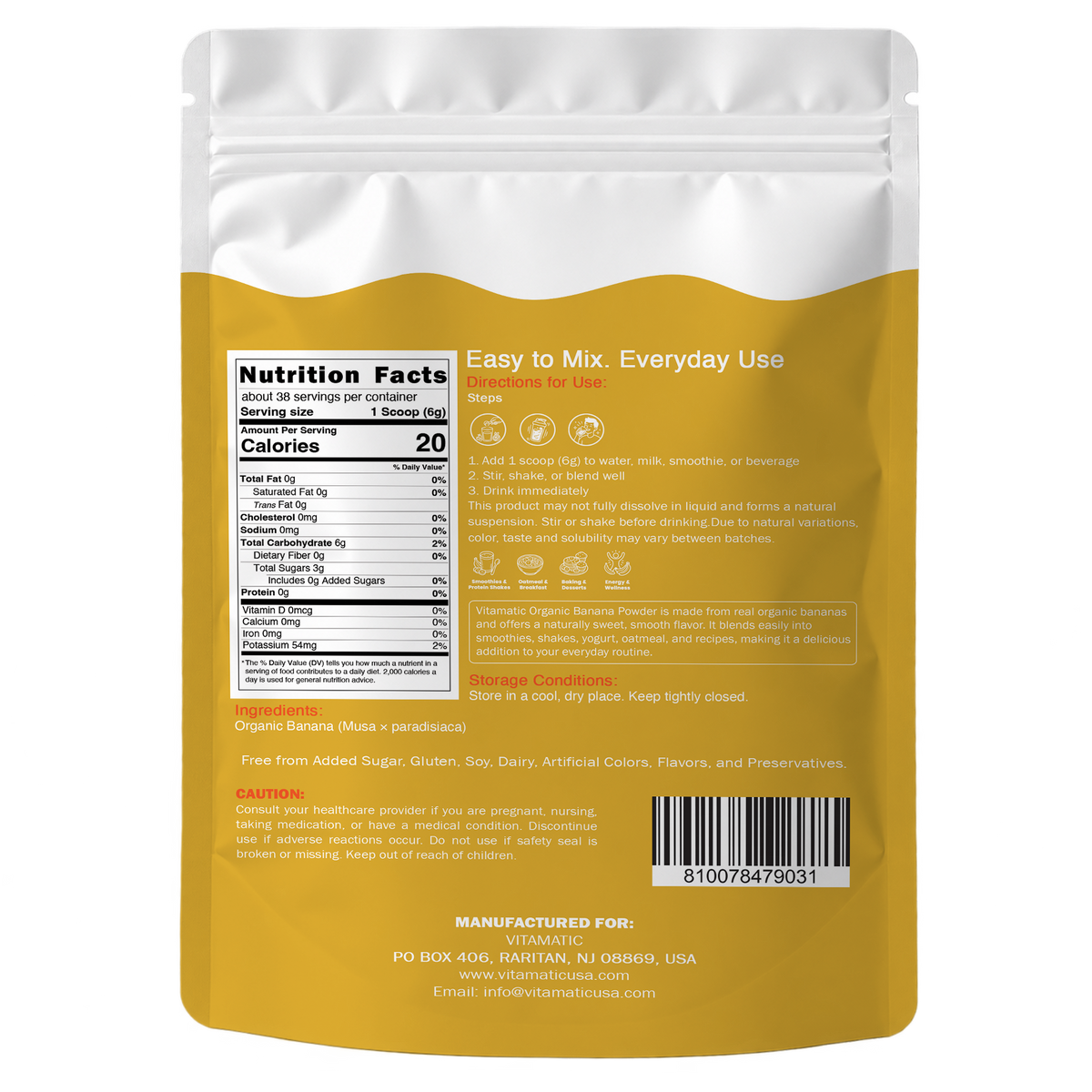Organic Banana Powder