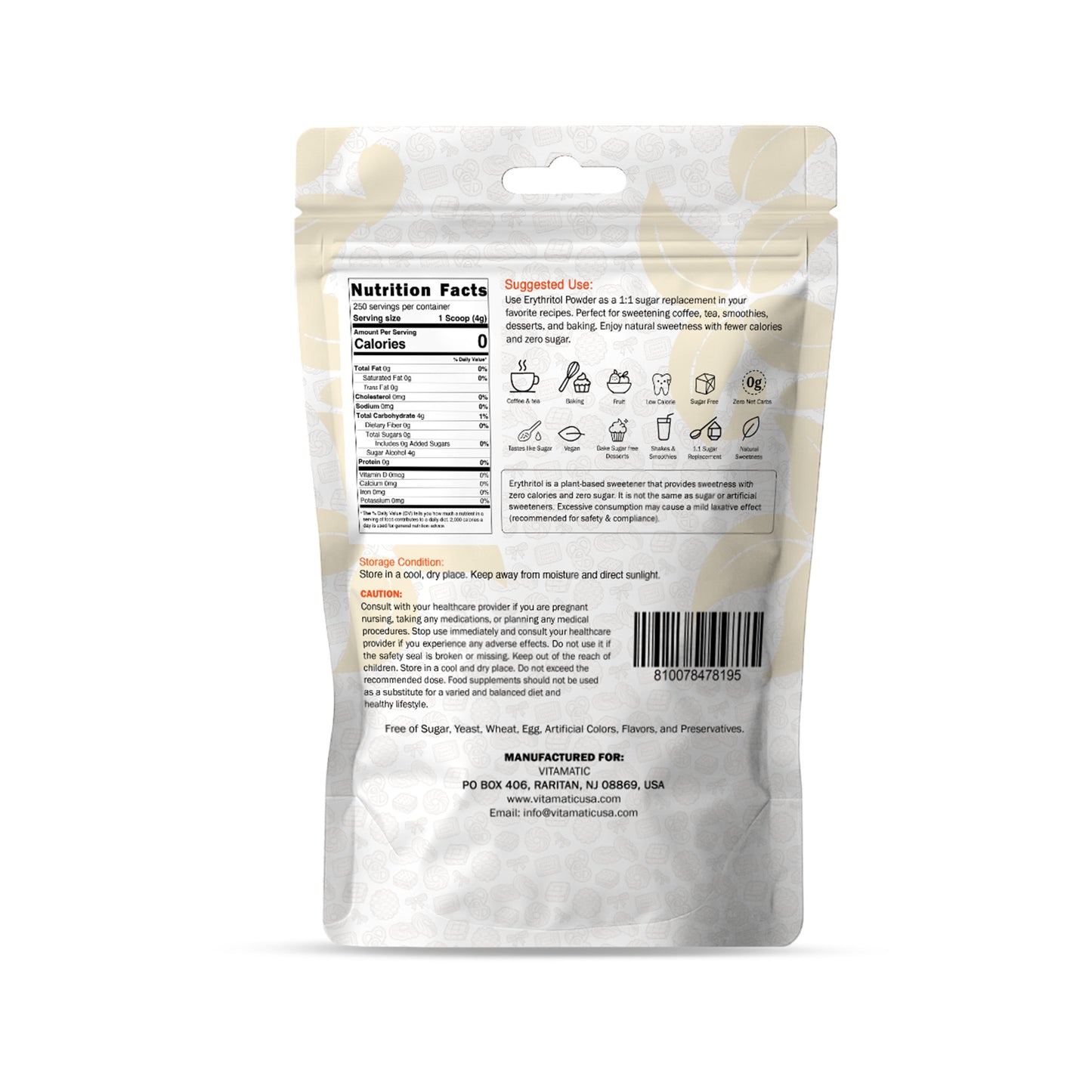 Erythritol Powder 1 kg (2.2 lb) - 100% Pure Sugar Substitute Sweetener – Non-GMO, Gluten Free