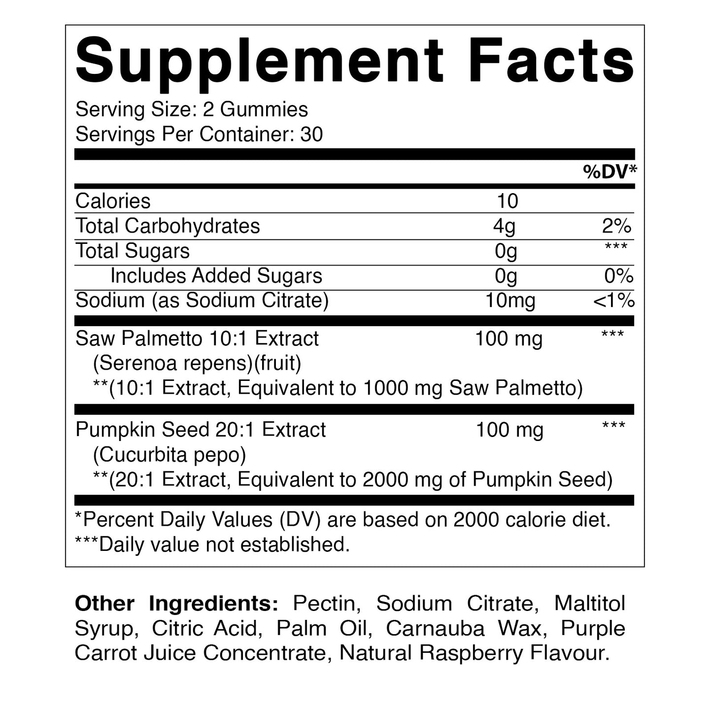 Sugar Free Saw Palmetto with Pumpkin Seed 3000 mg - 60 Gummies