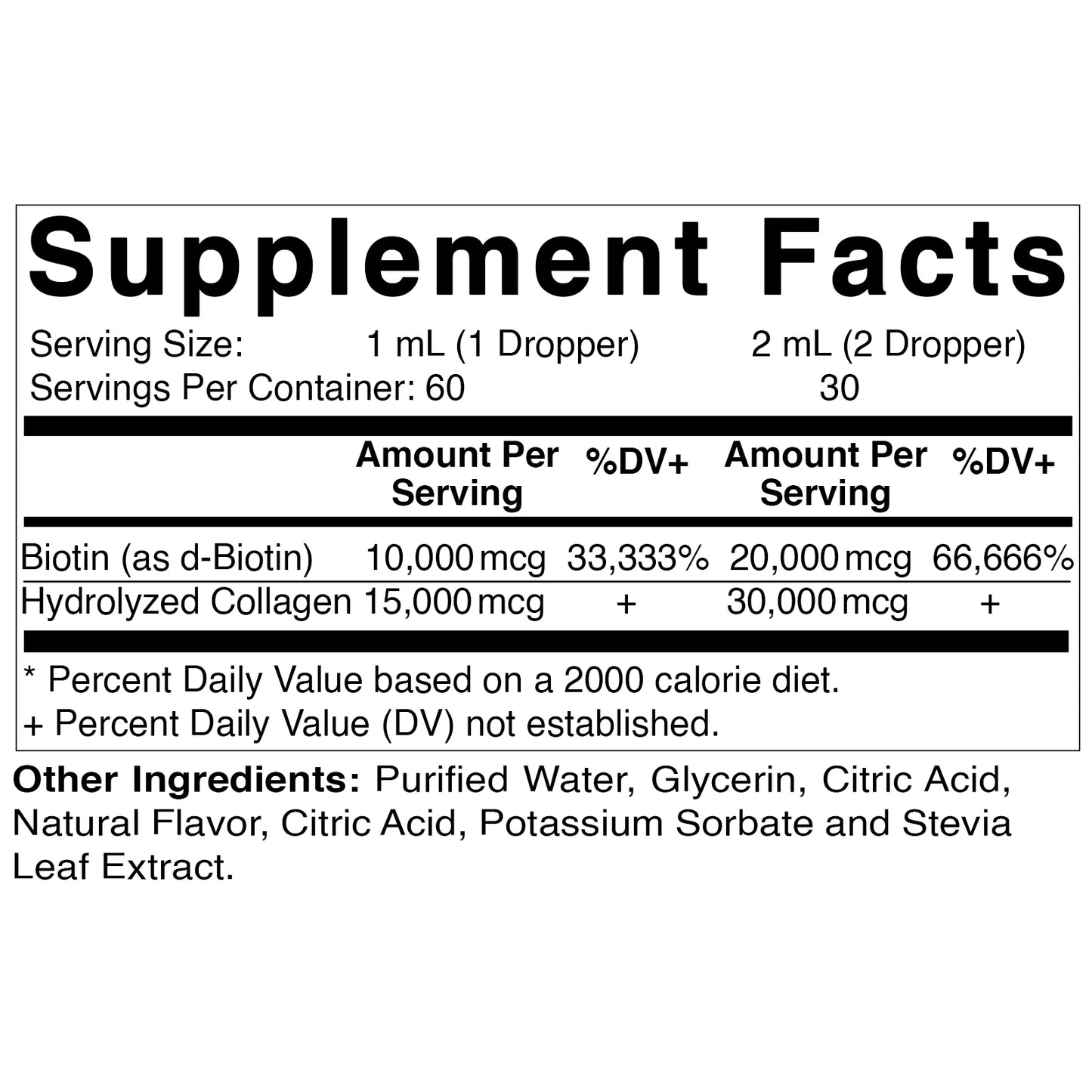 Liquid Biotin Collagen 2 OZ