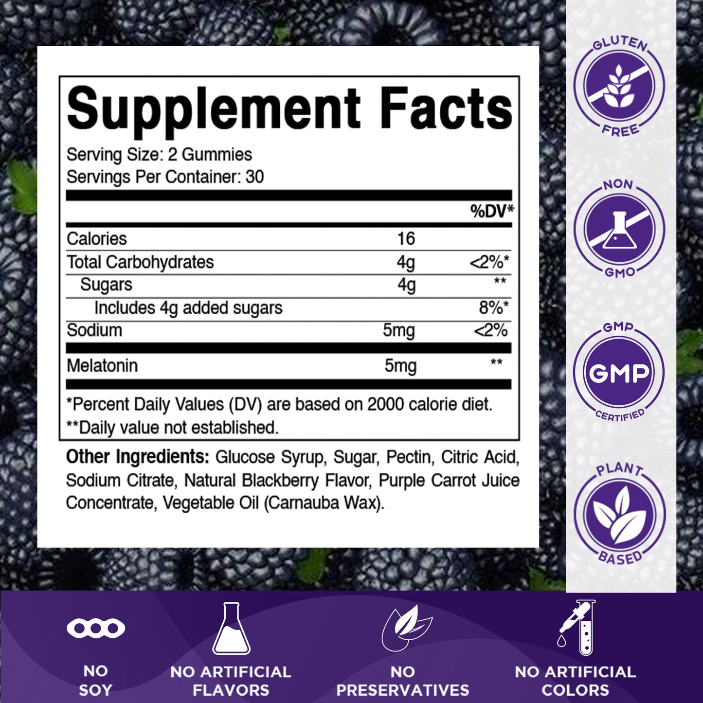 Melatonin 5 mg 60 Vegan Gummies