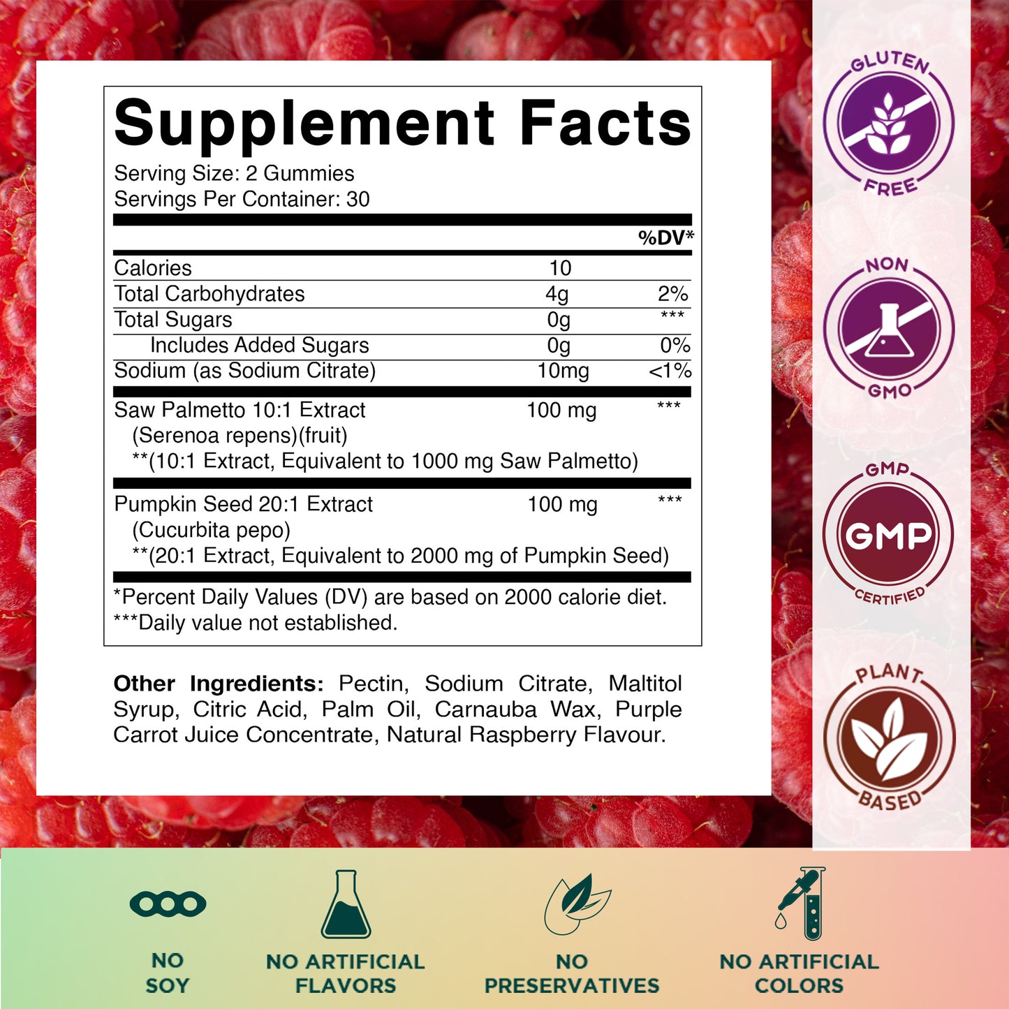 Sugar Free Saw Palmetto with Pumpkin Seed 3000 mg - 60 Gummies