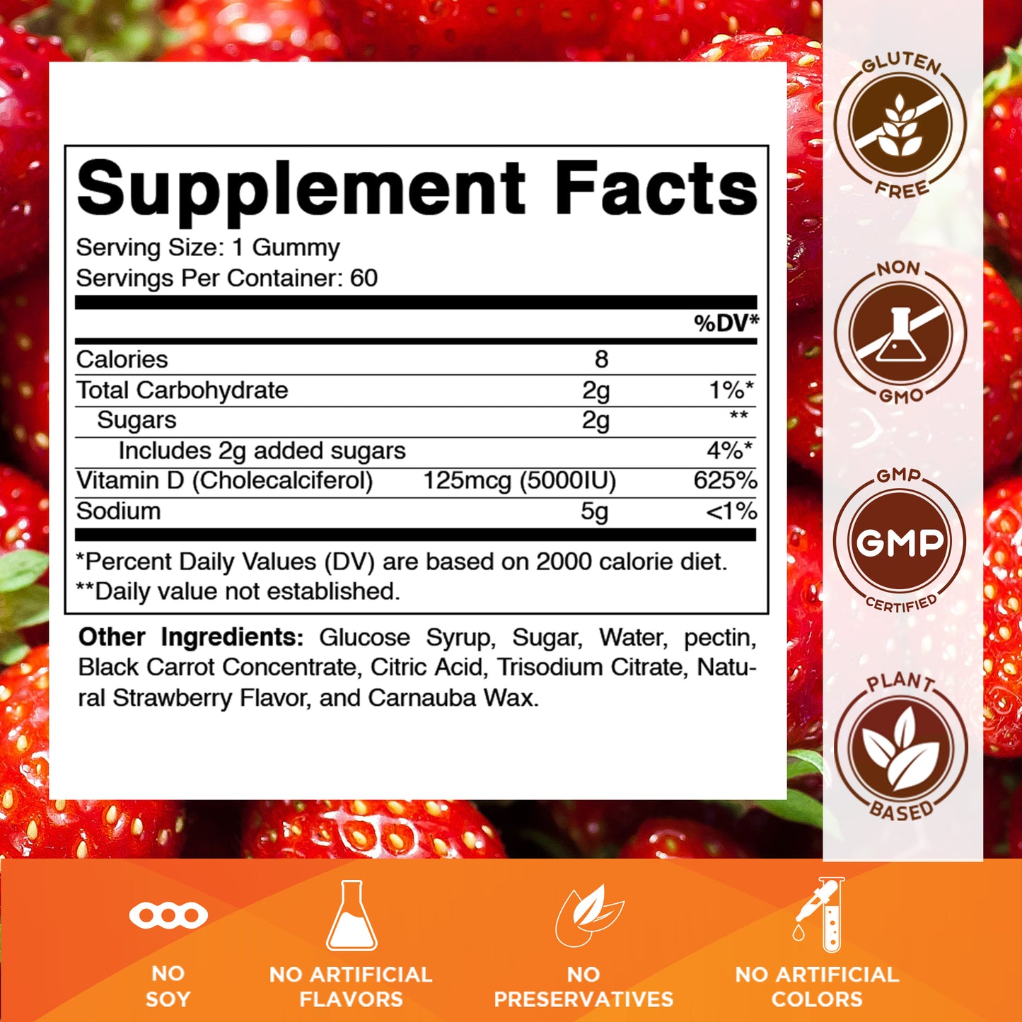 Vitamin D3 5000 IU - 60 Gummies