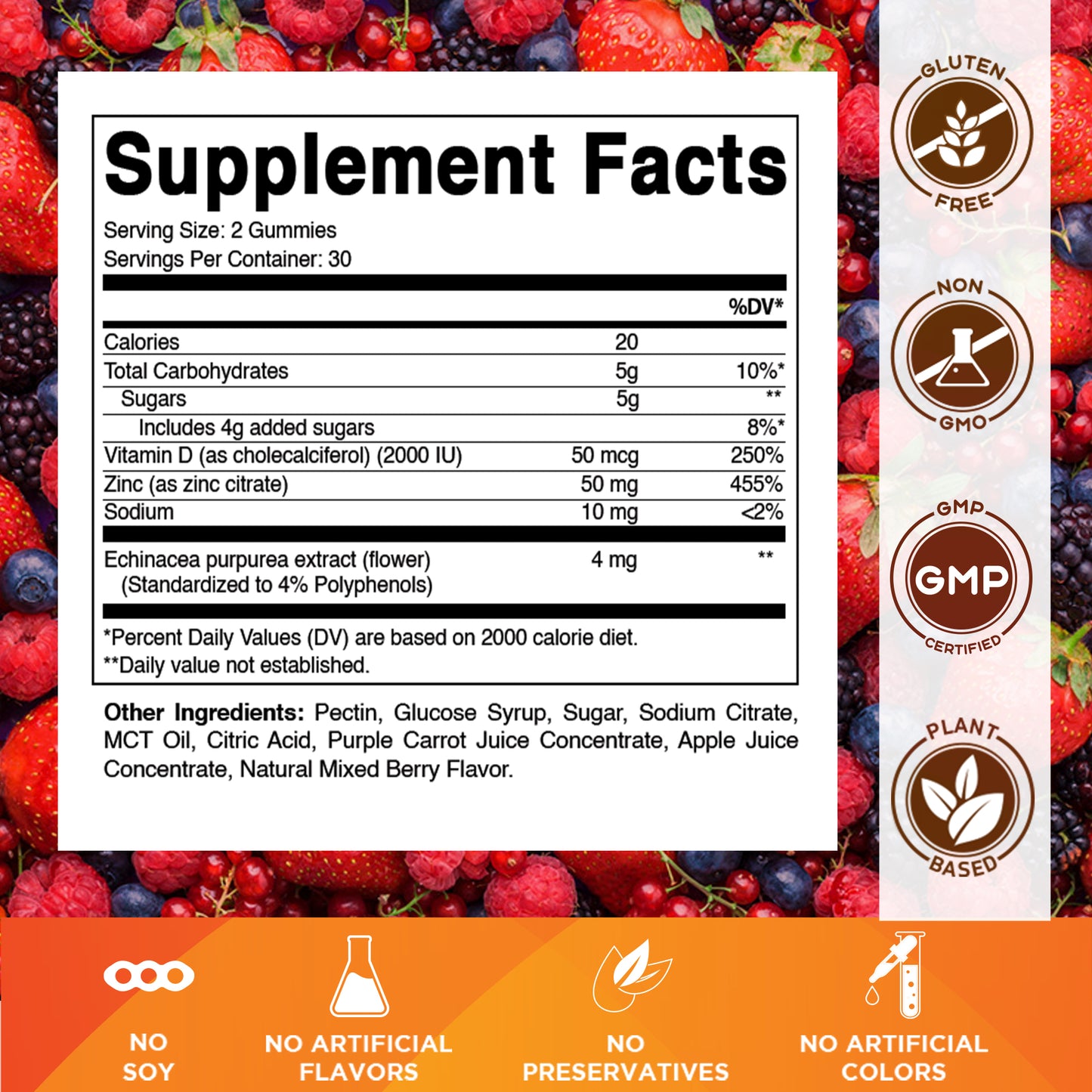 Zinc 50 mg - 60 Vegan Gummies