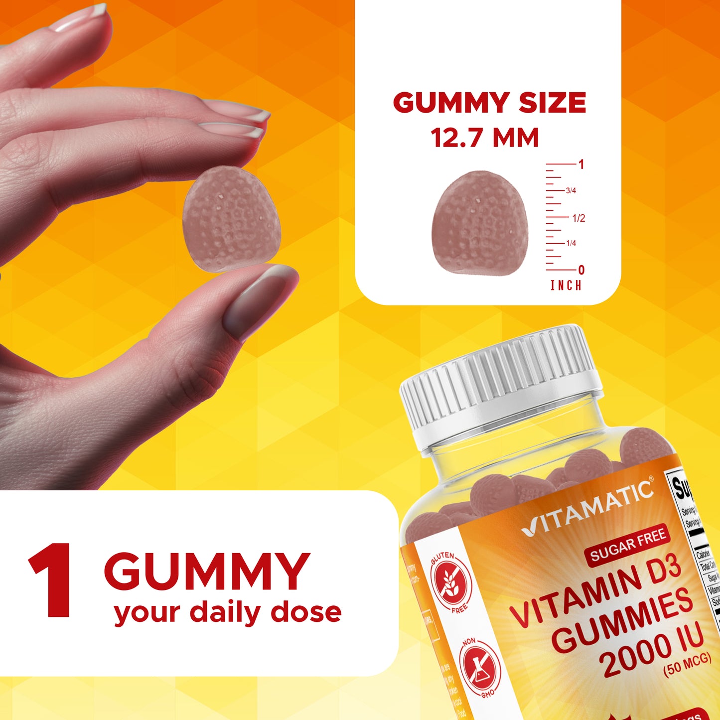 Sugar Free Vitamin D3 2000 IU - 120 Gummies