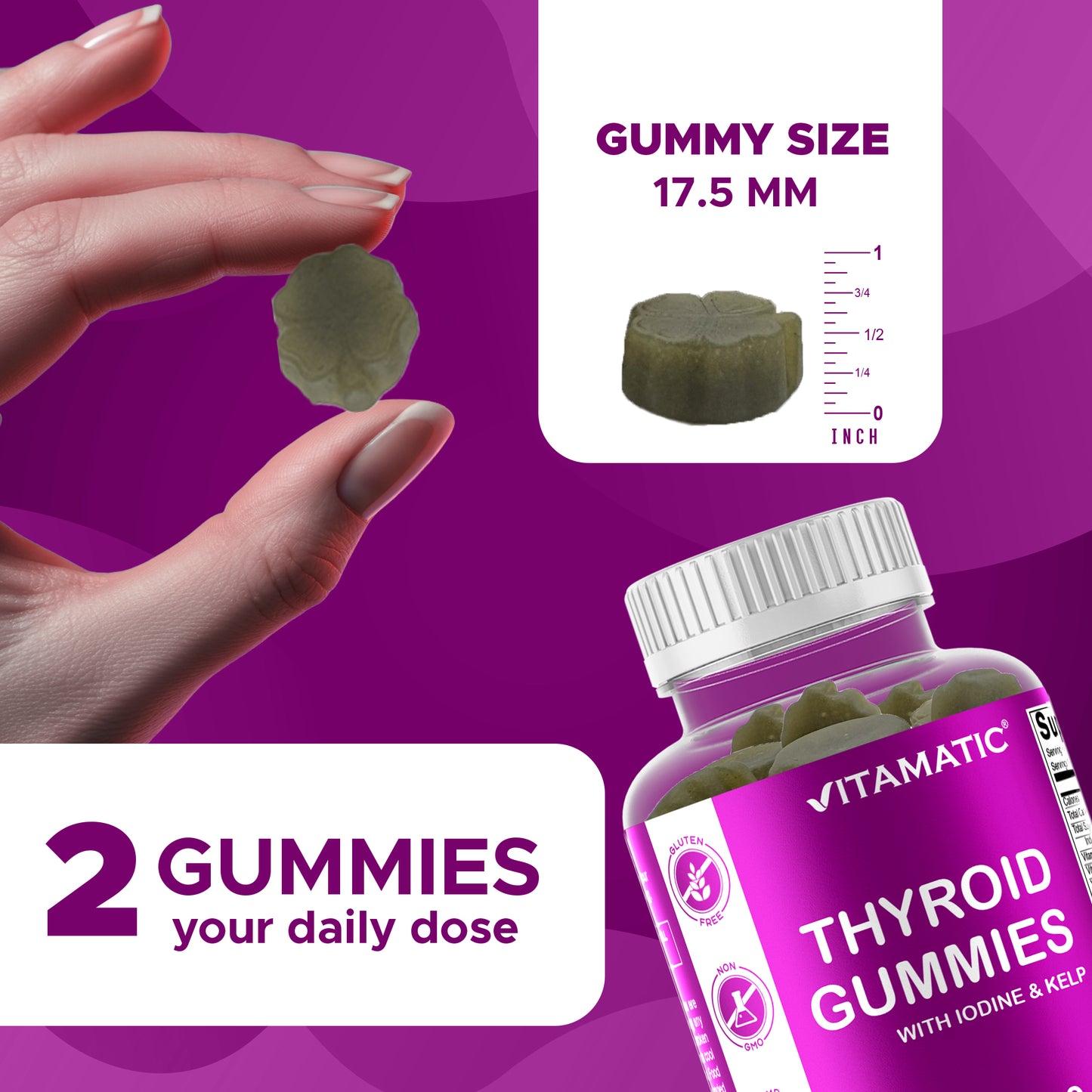 Thyroid Support with Kelp & Iodine - 60 Gummies
