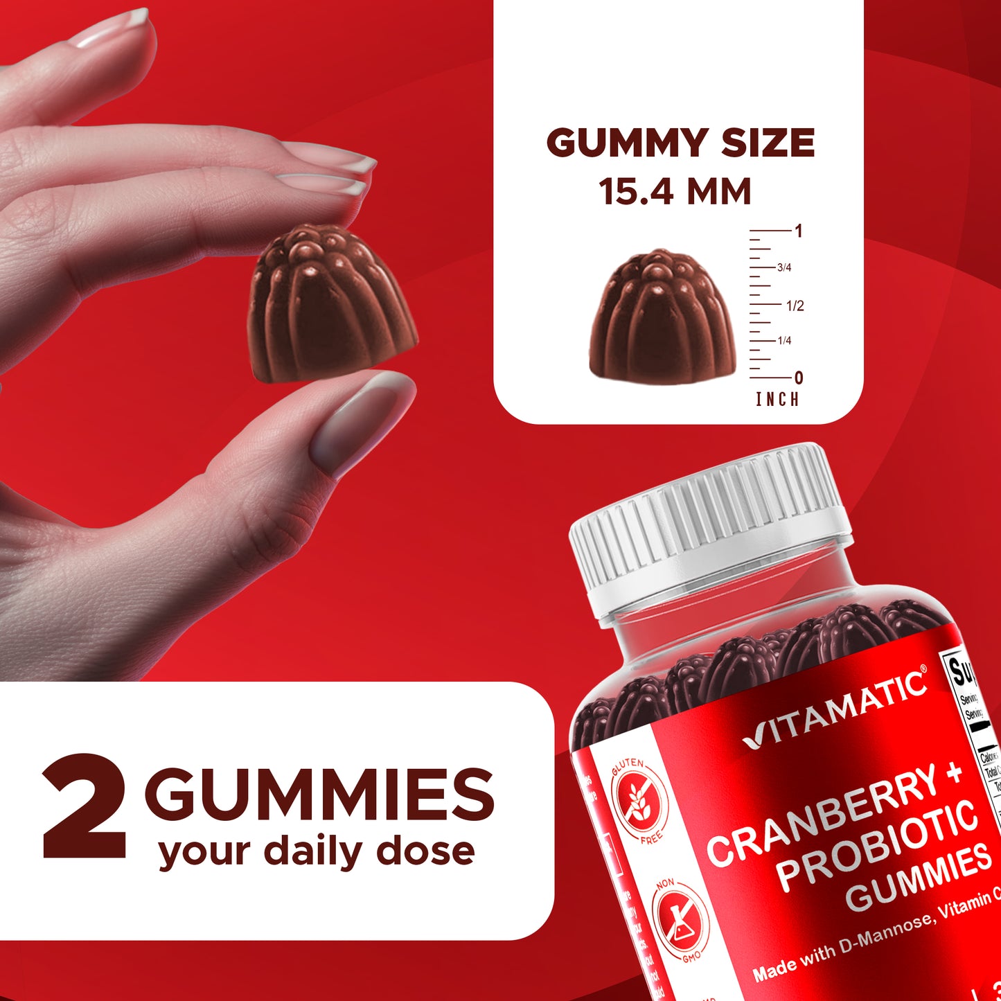 Cranberry with Probiotics 25000mg 60 Vegan Gummies