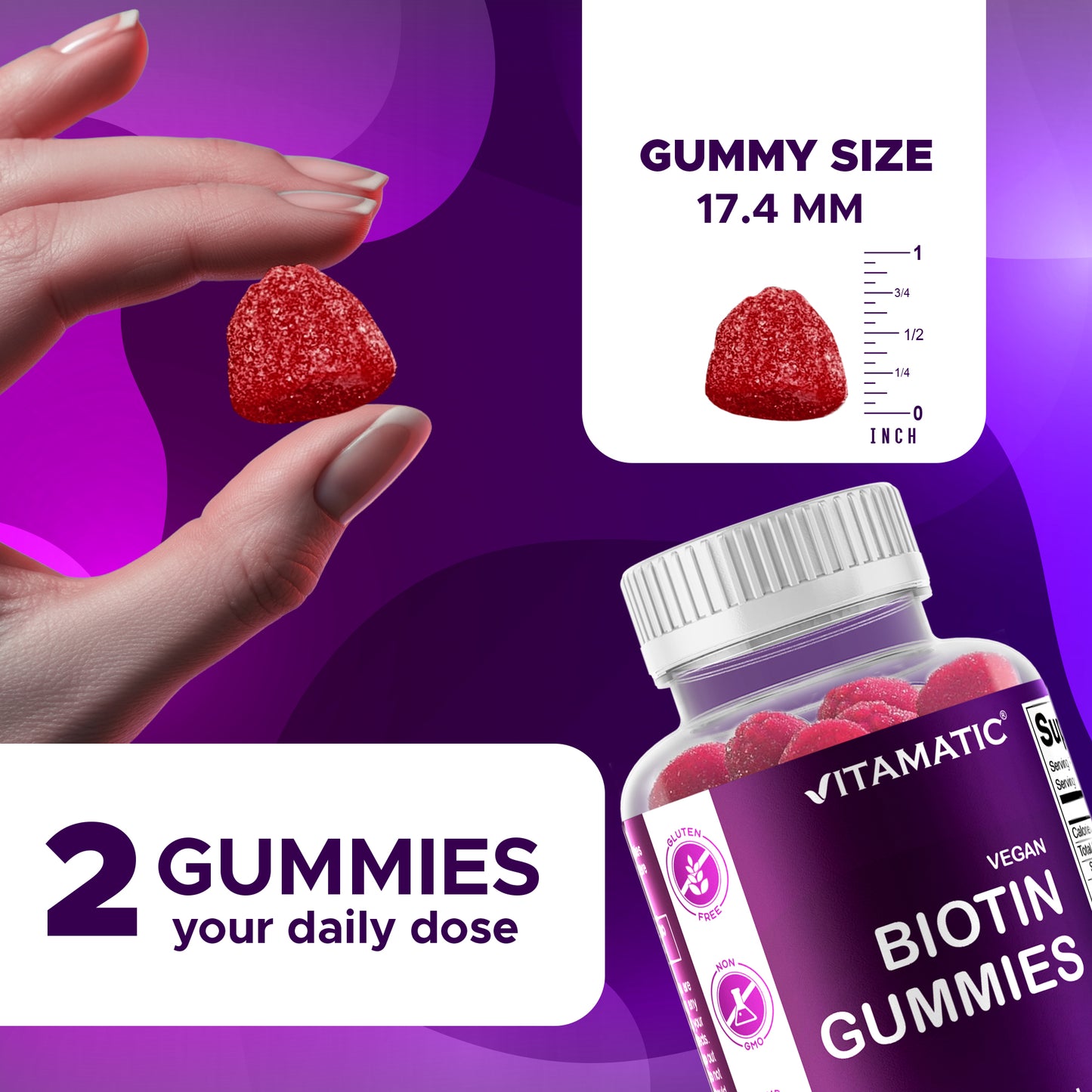Biotin 10,000 mcg 60 Vegan Gummies
