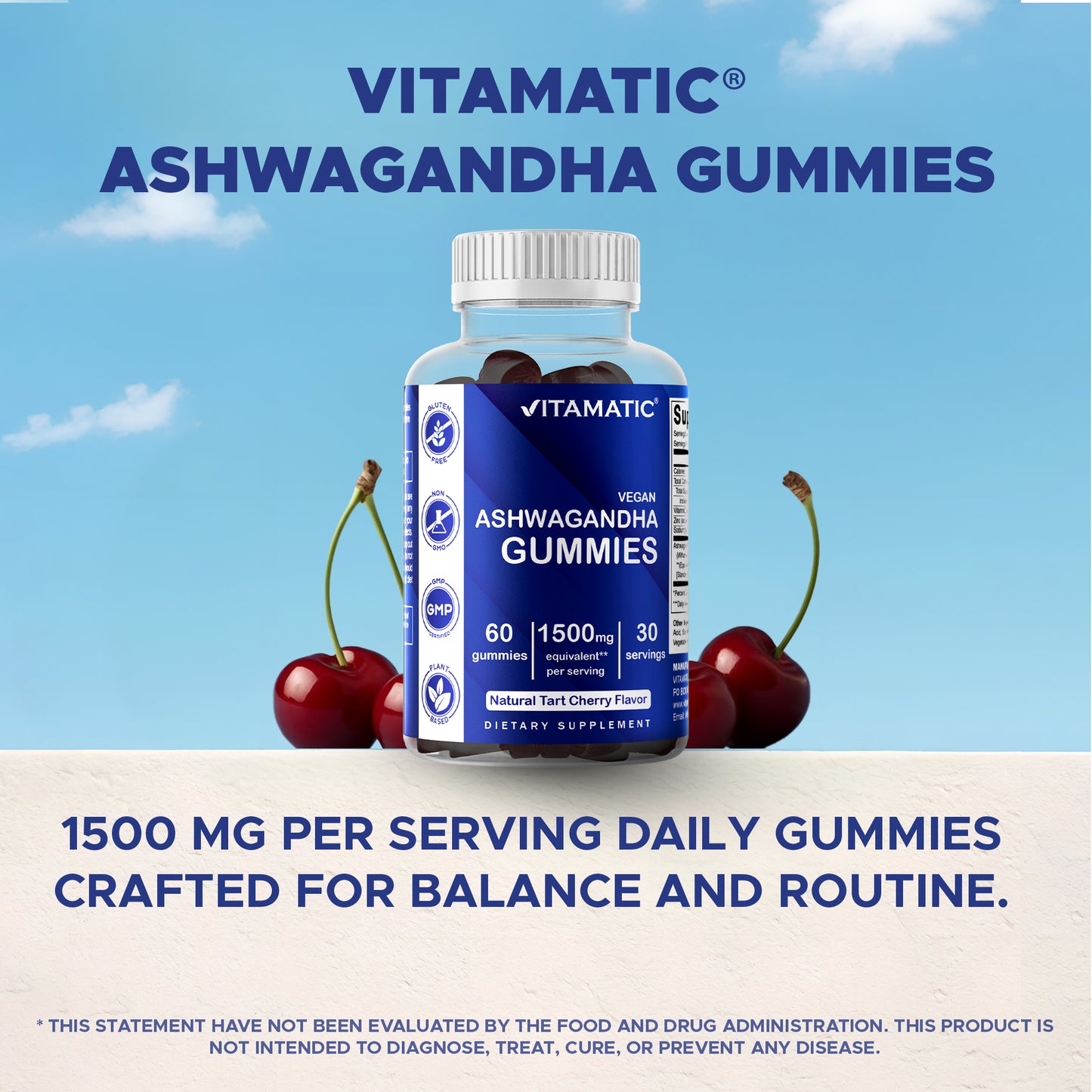 Ashwagandha 1500mg 60 Vegan Gummies