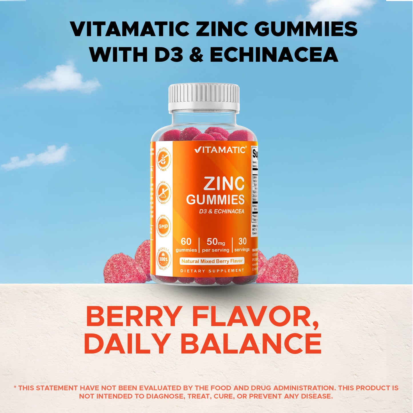 Zinc 50 mg - 60 Vegan Gummies