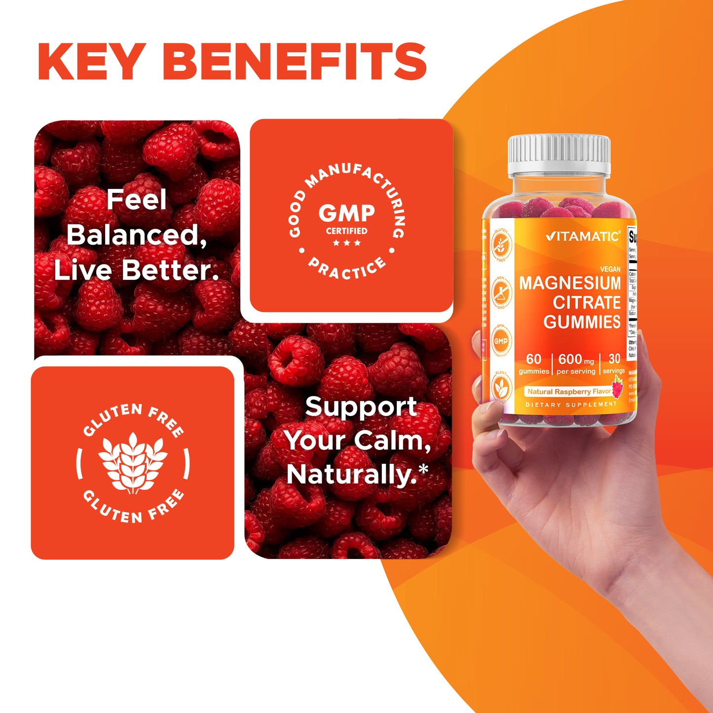 Magnesium Citrate 600mg 60 Vegan Gummies