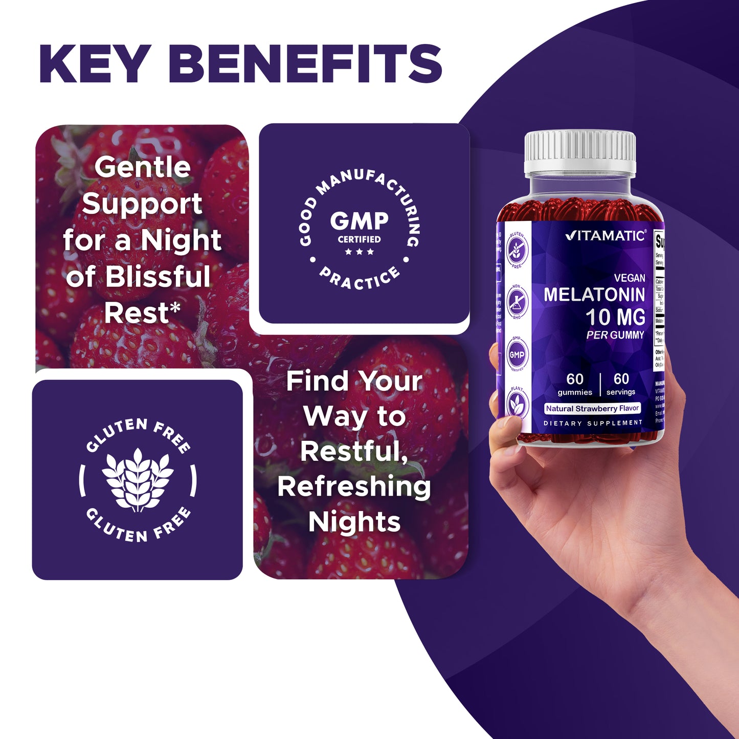 Melatonin 10mg 60 Vegan Gummies