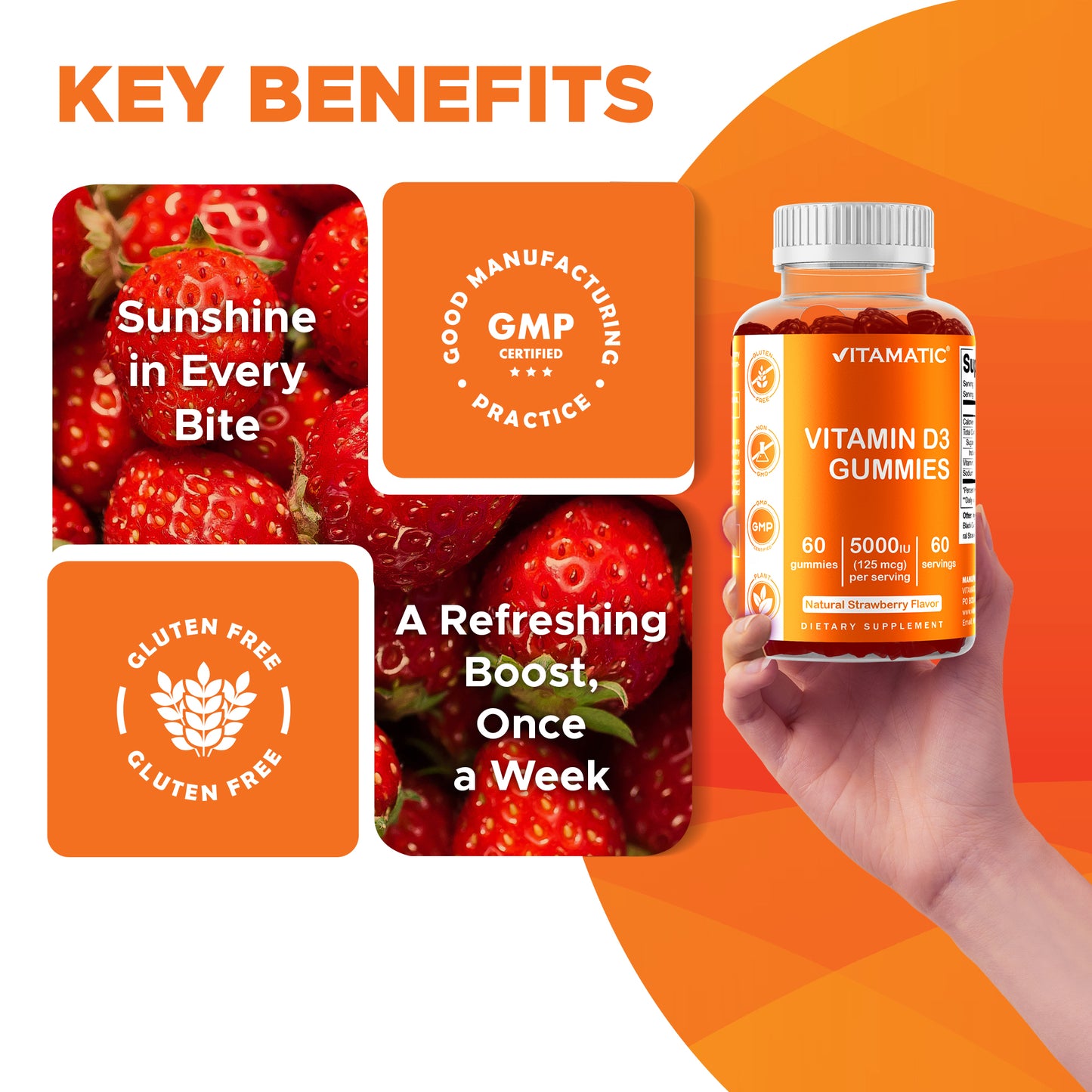 Vitamin D3 5000 IU - 60 Gummies