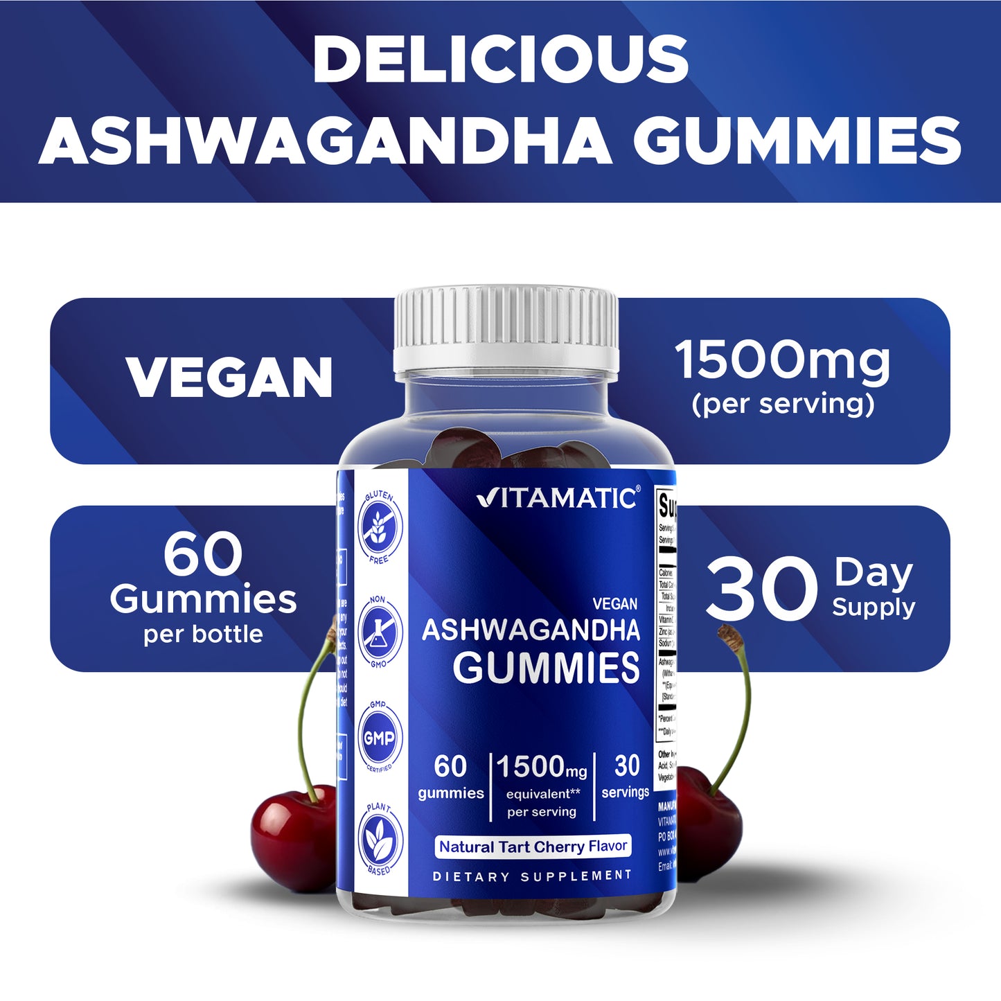Ashwagandha 1500mg 60 Vegan Gummies