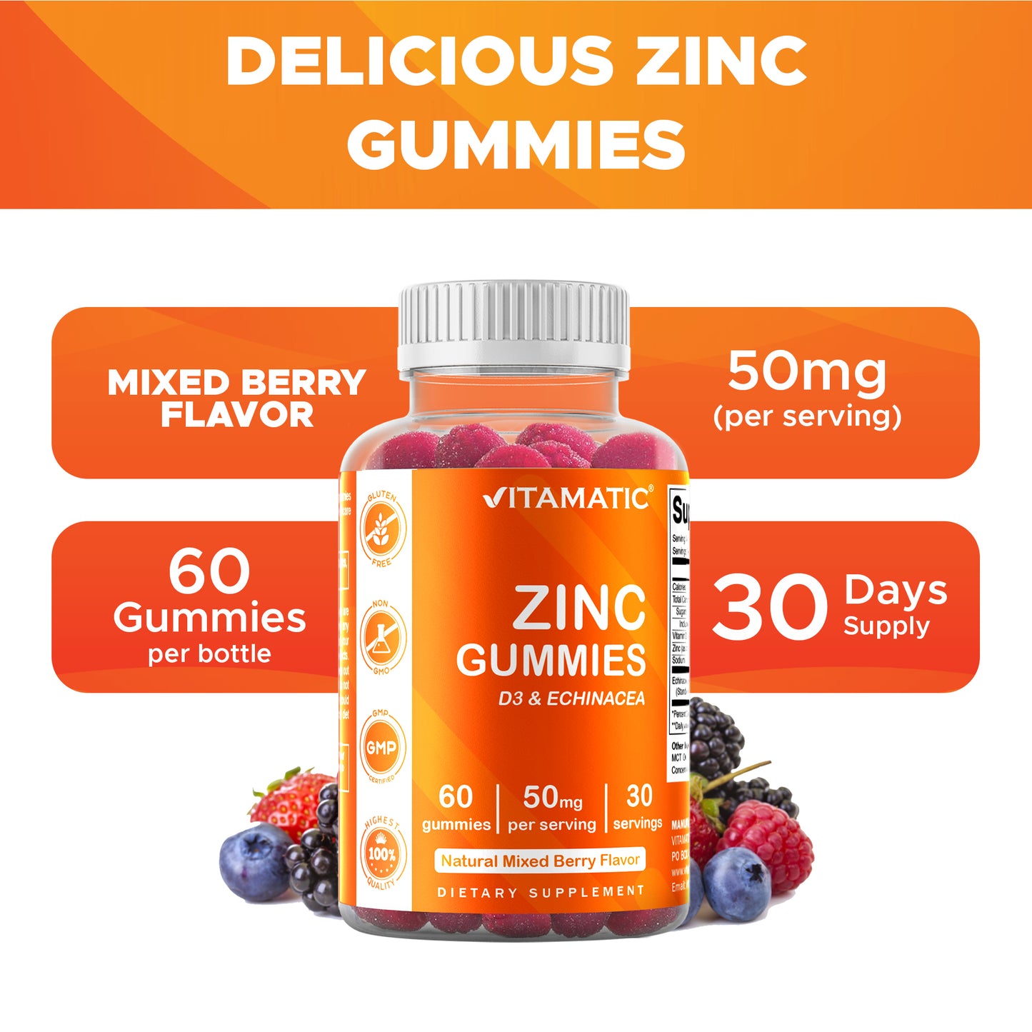 Zinc 50 mg - 60 Vegan Gummies