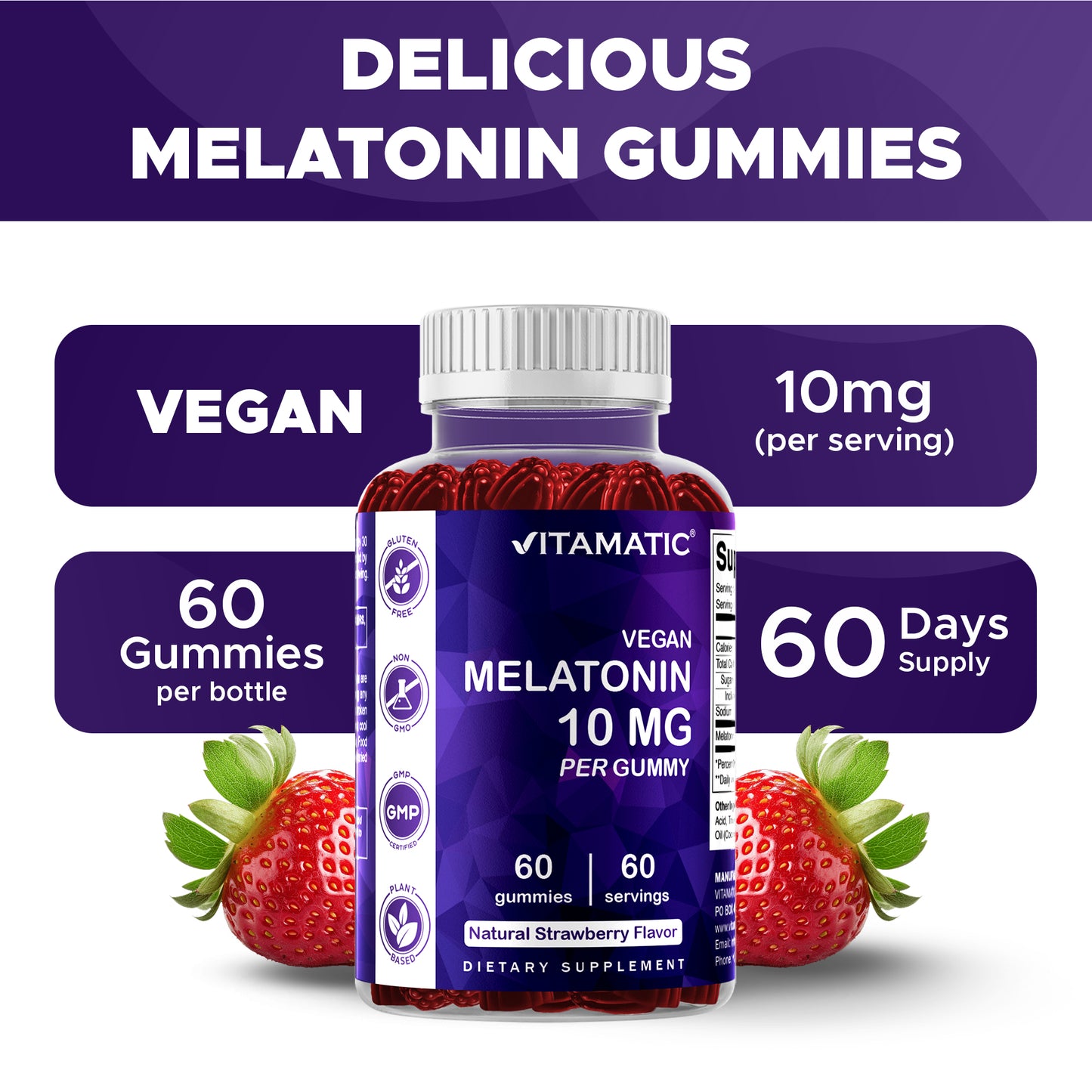 Melatonin 10mg 60 Vegan Gummies