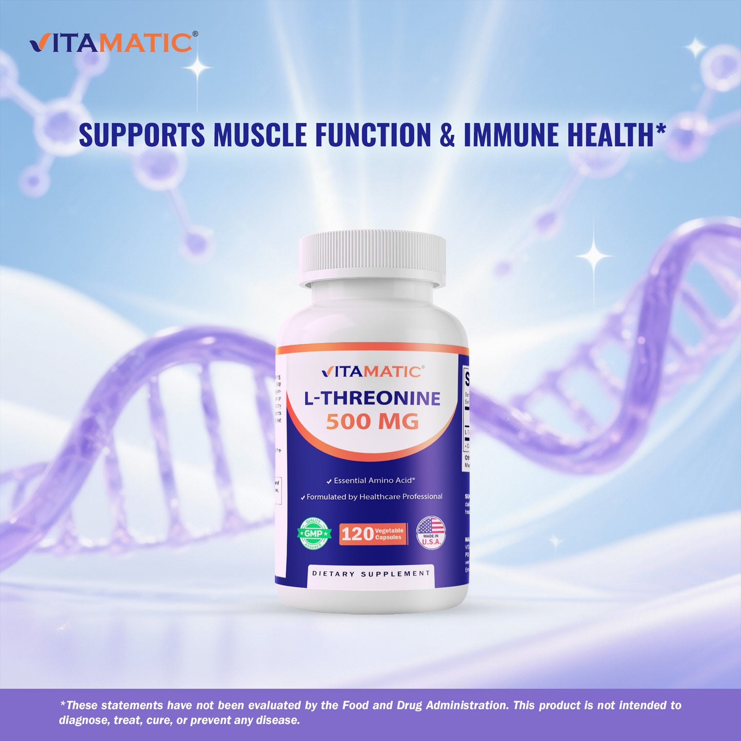 L-Threonine 500 mg - 120 Vegetable Capsules
