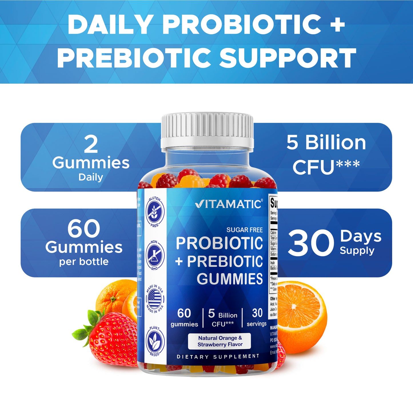 Sugar Free Probiotic 5 Billion - 60 Vegan Gummies