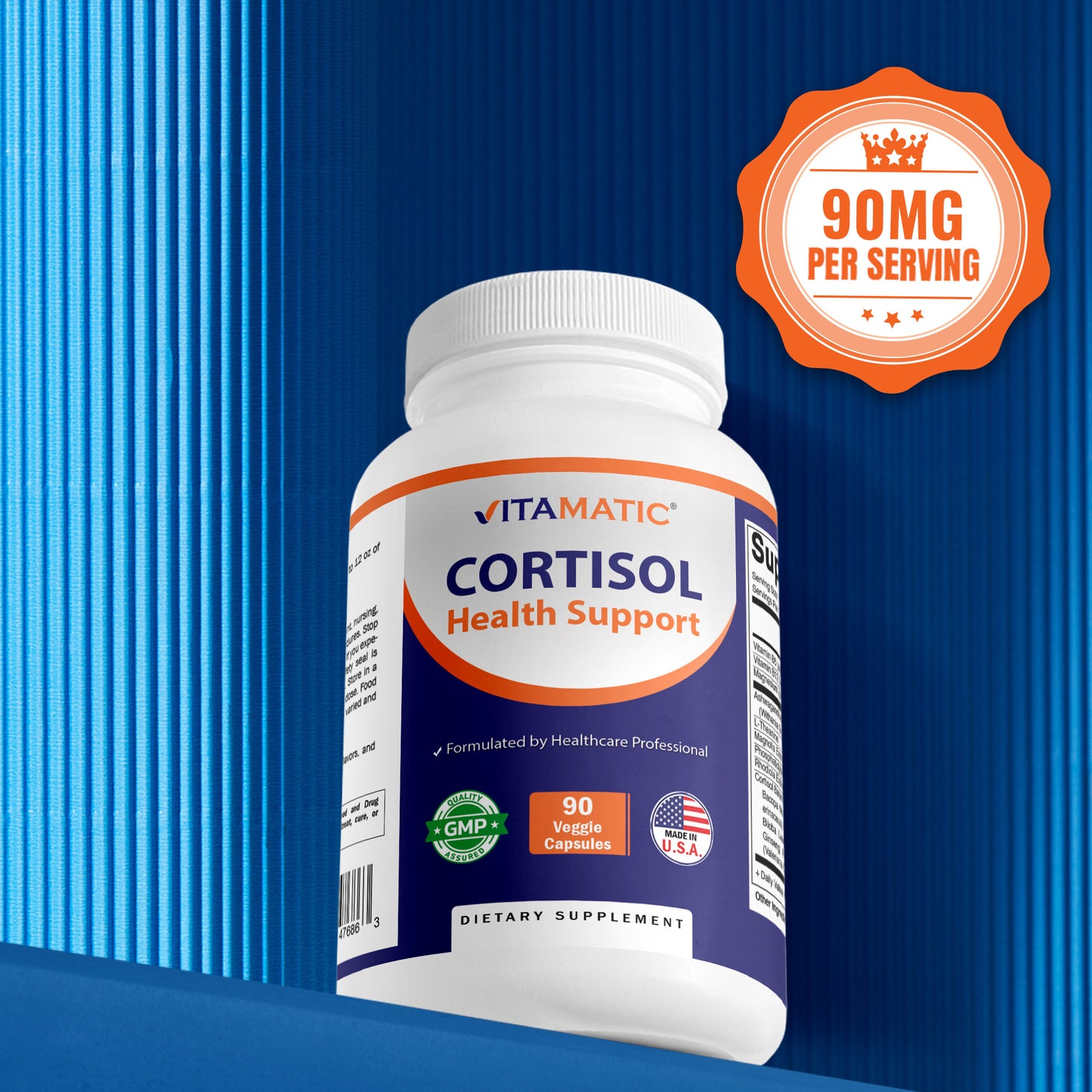 Cortisol Health Support - 90 Veggie Capsules- Made with Adaptogenic Blend with Ashwagandha, Rhodiola, Magnolia, L-Theanine, Phosphatidylserine