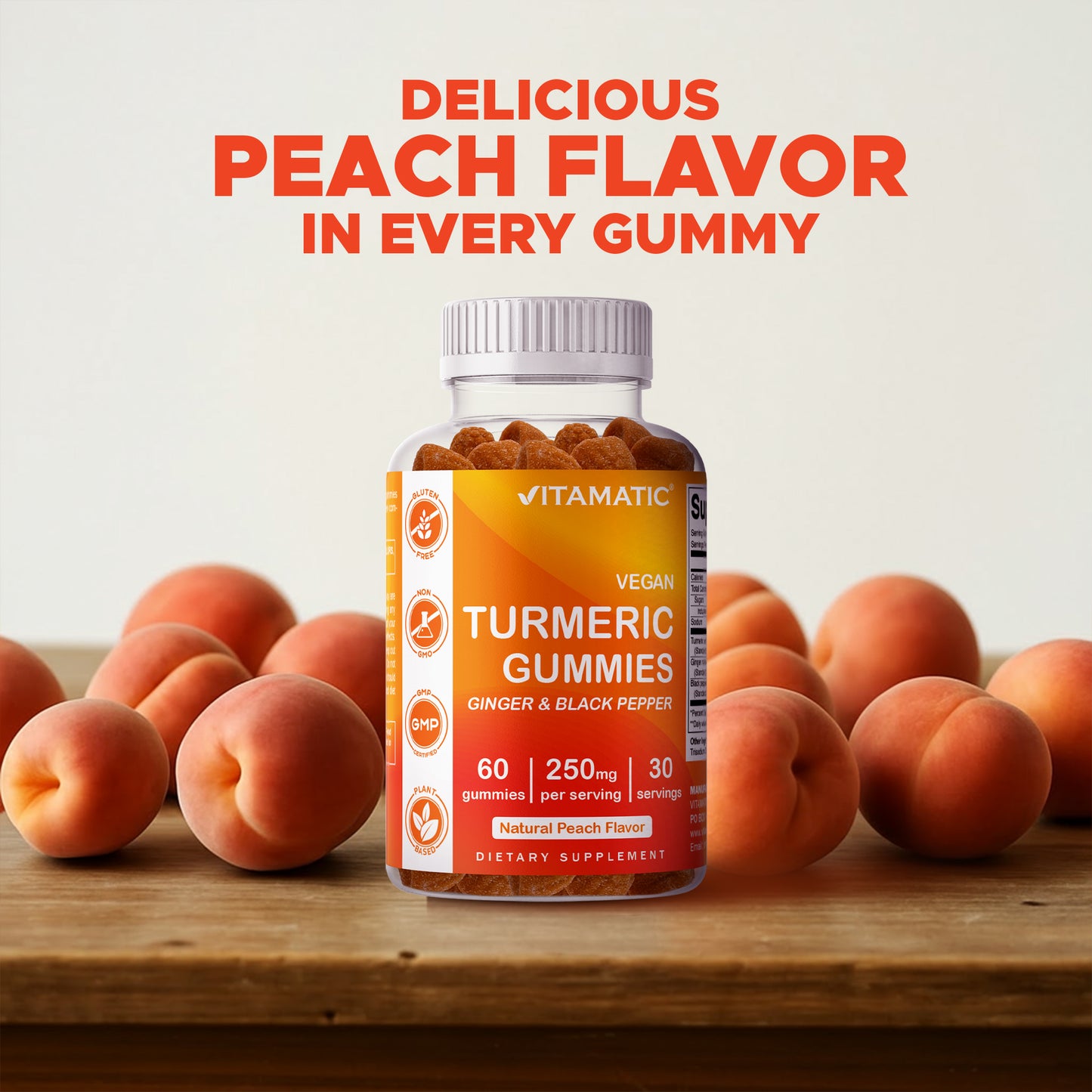 Turmeric Ginger with Black Pepper - 60 Vegan Gummies