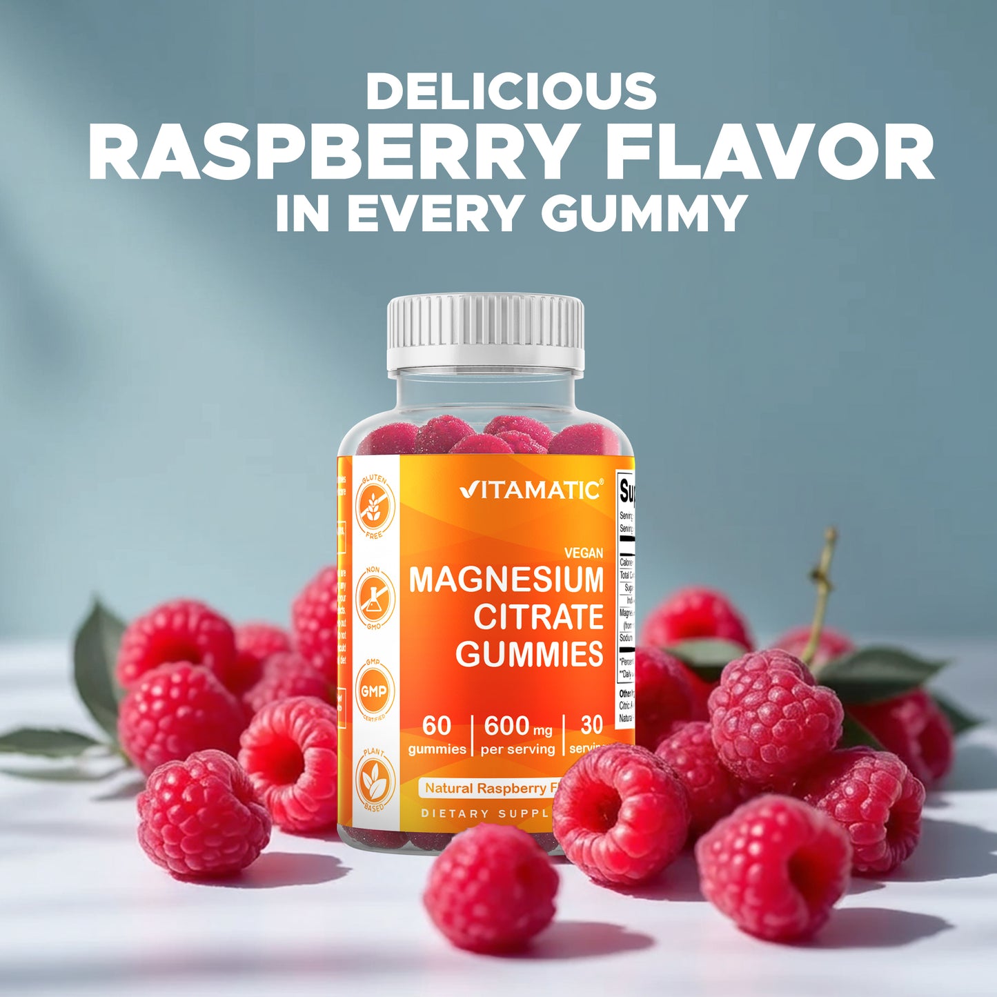 Magnesium Citrate 600mg 60 Vegan Gummies
