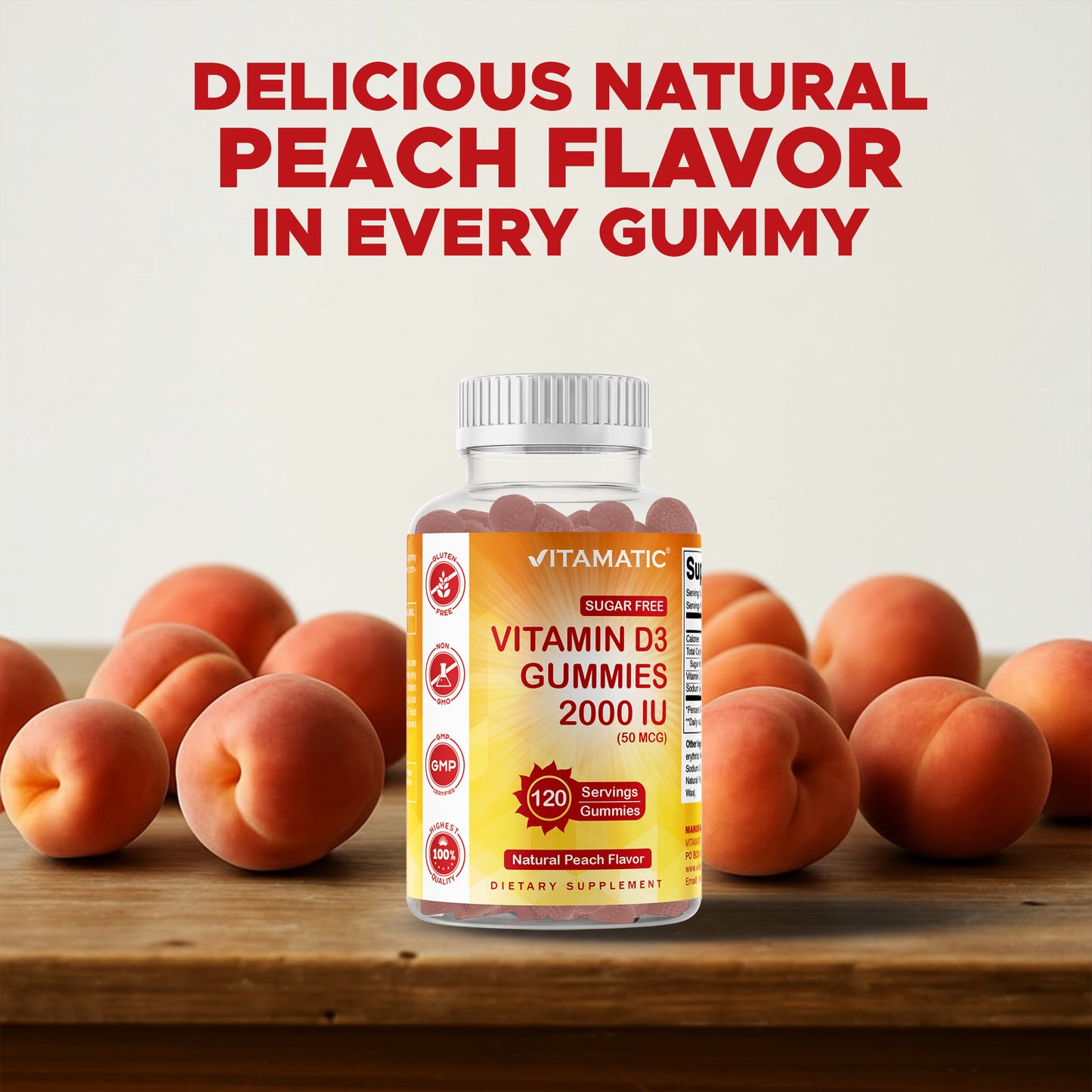 Sugar Free Vitamin D3 2000 IU - 120 Gummies