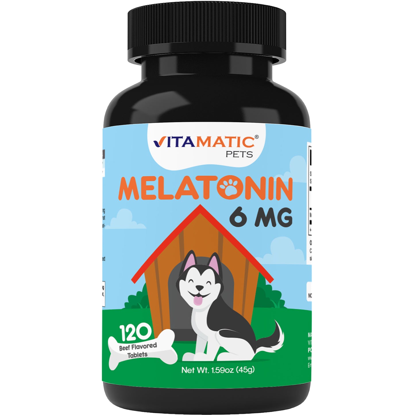 Melatonin for Dogs 6 mg - 120 Beef Flavored Chewable Tablets