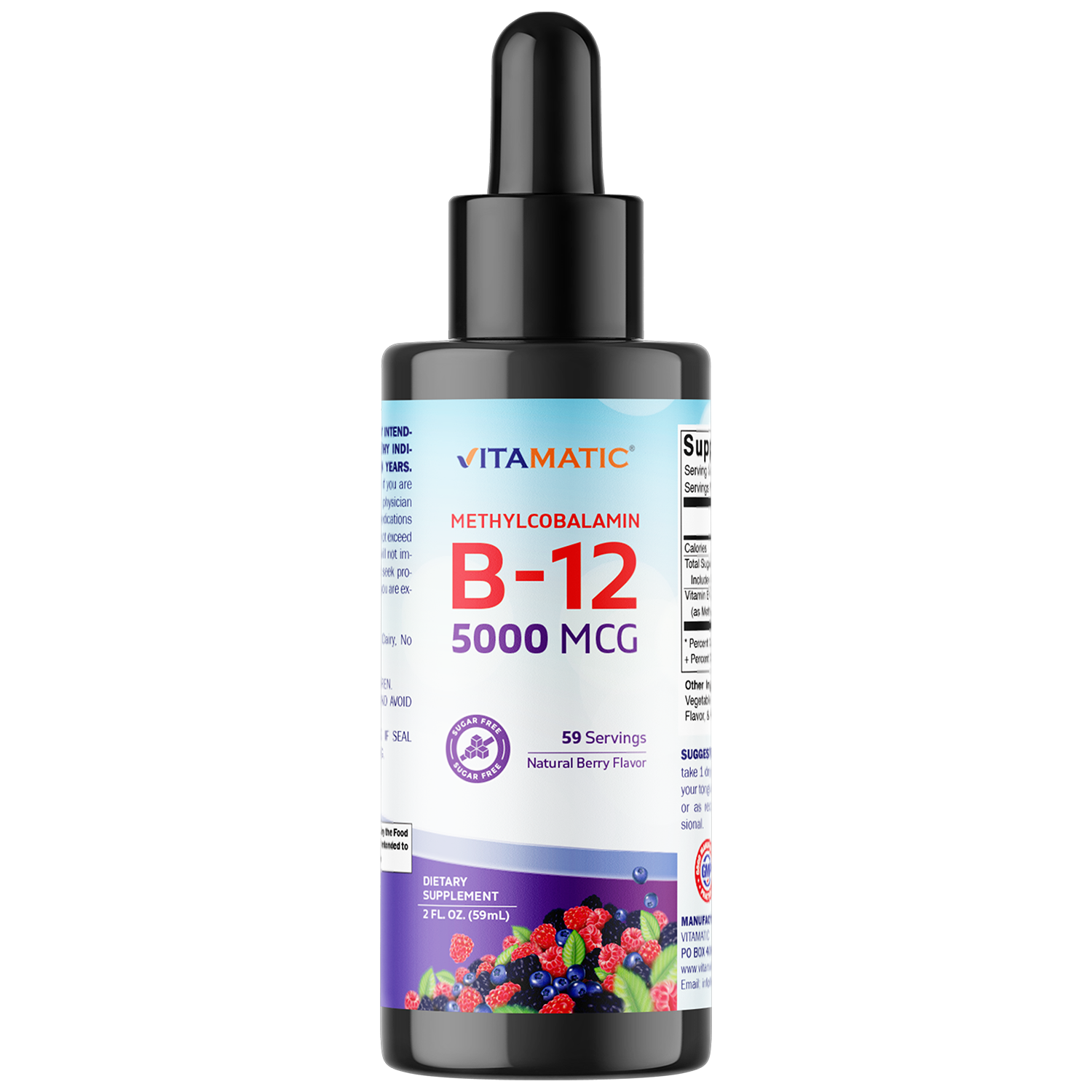 Liquid B12 Methyl B12 5000 mcg 2 OZ Vitamatic Liquid B12 Methyl B12 5000 mcg 2 OZ Vitamatic