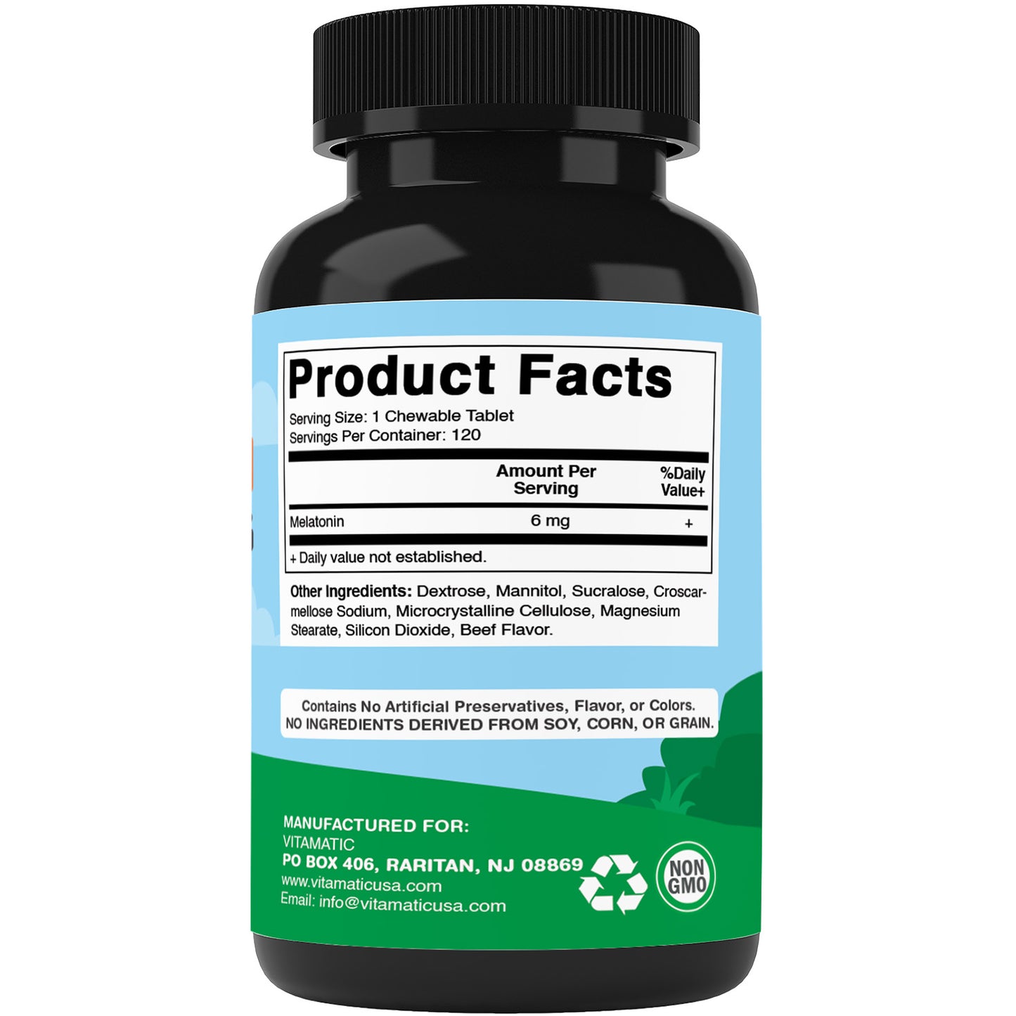 Melatonin for Dogs 6 mg - 120 Beef Flavored Chewable Tablets