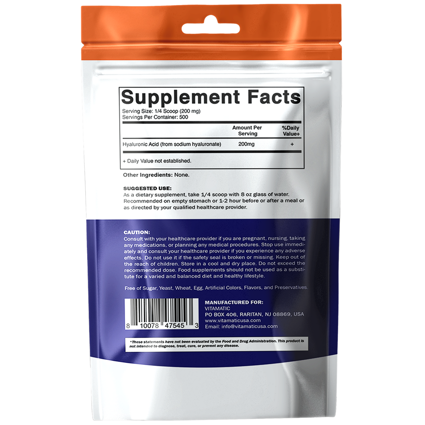 Hyaluronic Acid 100 Gram Powder