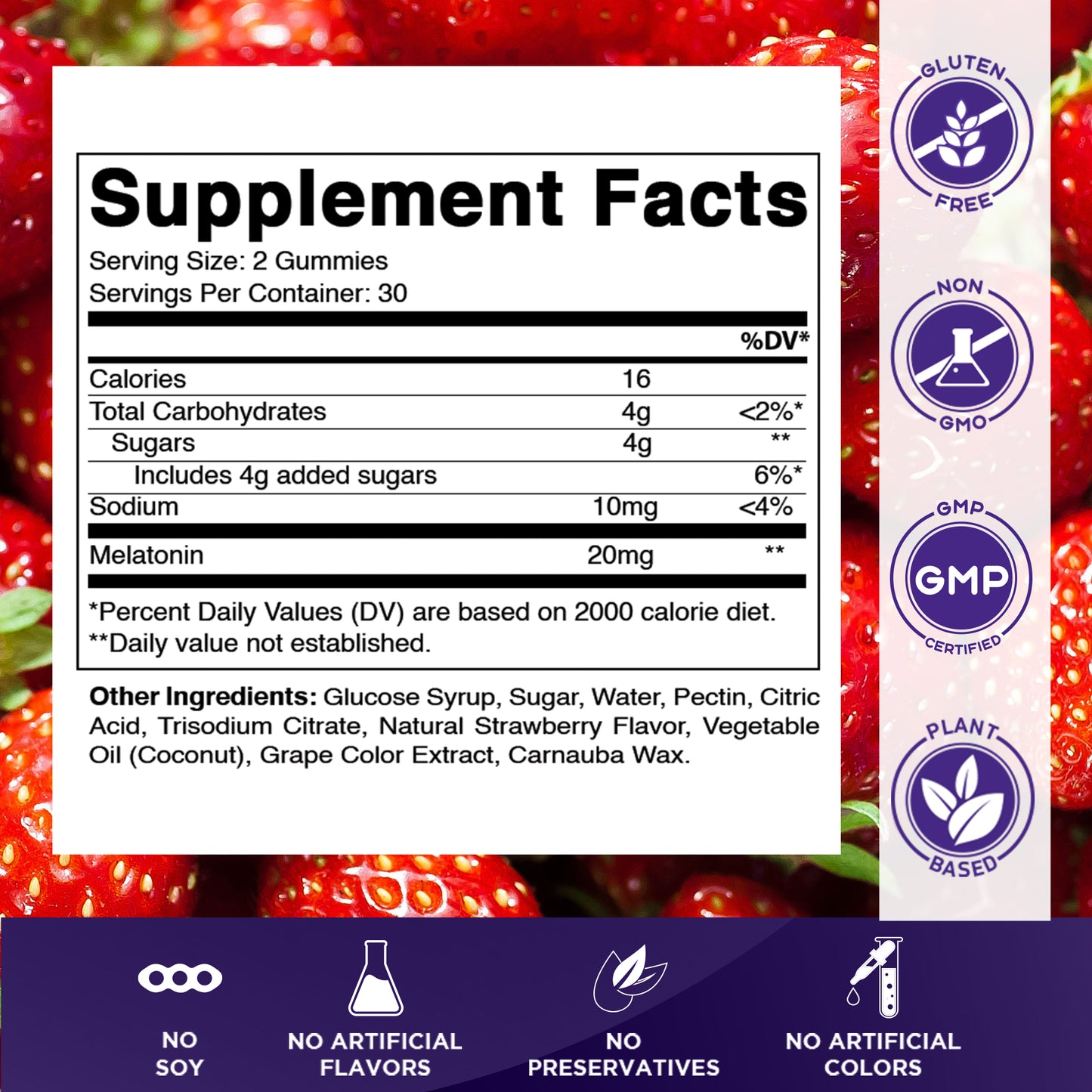 Melatonin 20mg - 60 Vegan Gummies
